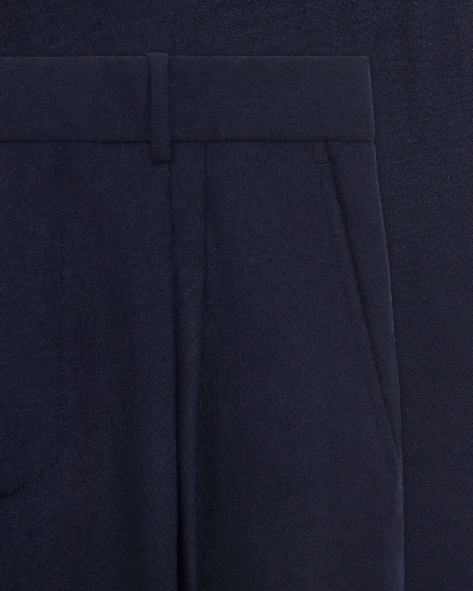 Drôle De Monsieur Plis Cropped Hose Navy Wolle 2-Falten
