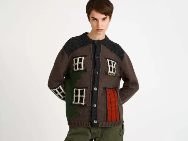 J.W.Anderson House Polo Cardigan Strickjacke Chestnut Brown