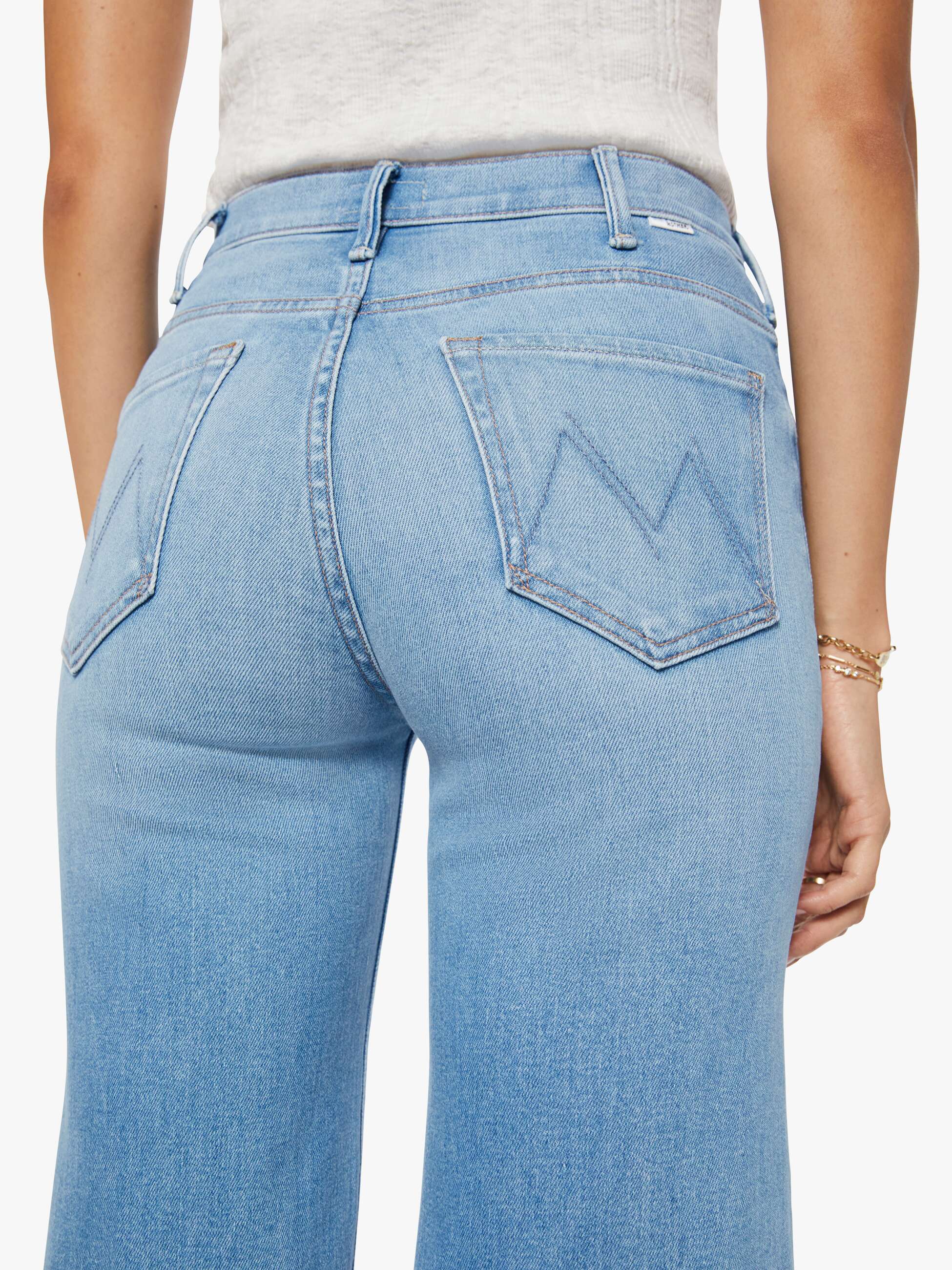 Mother Hustler Roller Sneak Jeans Room Service Hellblau