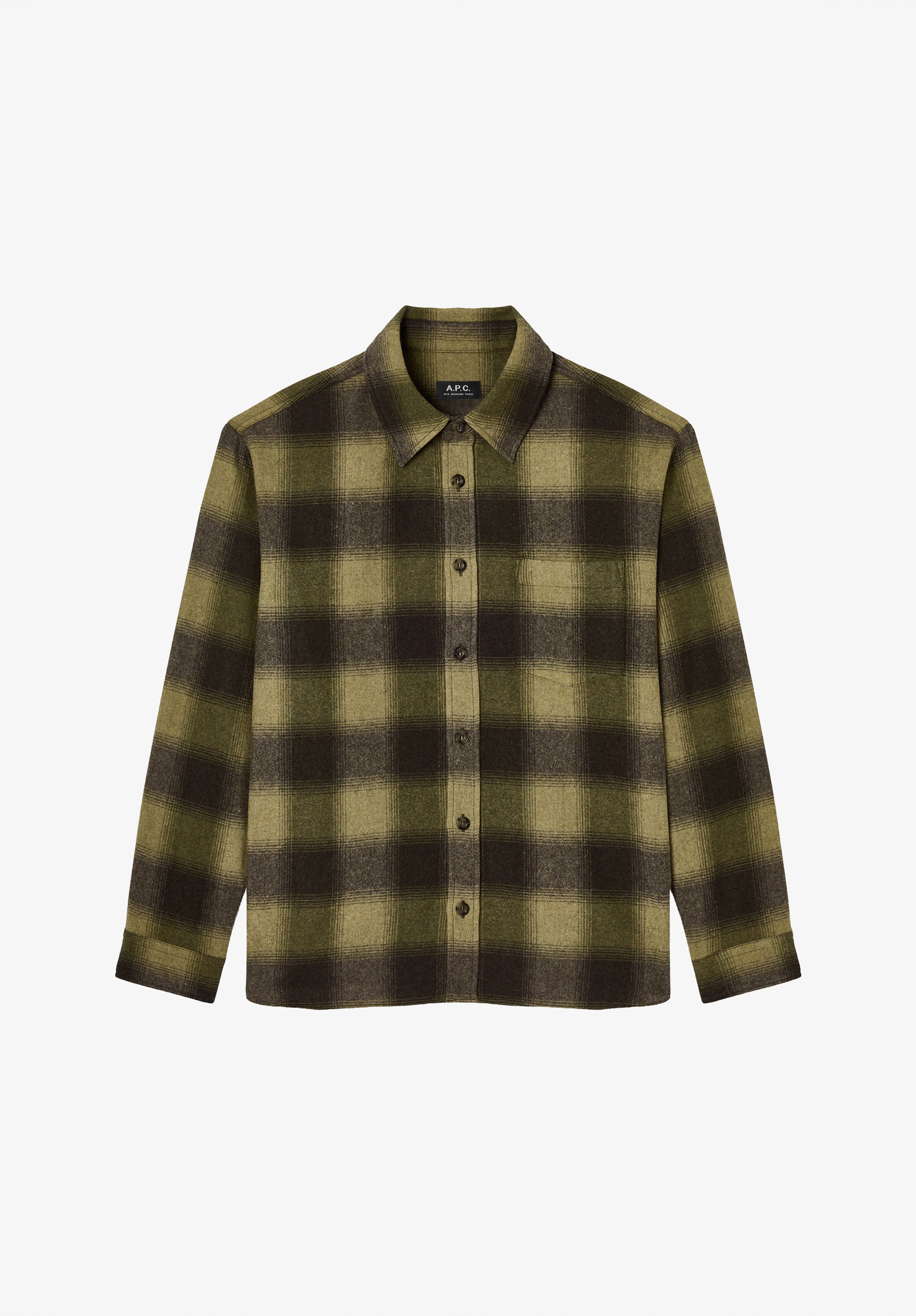 A.P.C. Overshirt Kariert Khaki Wolle XS-XXL