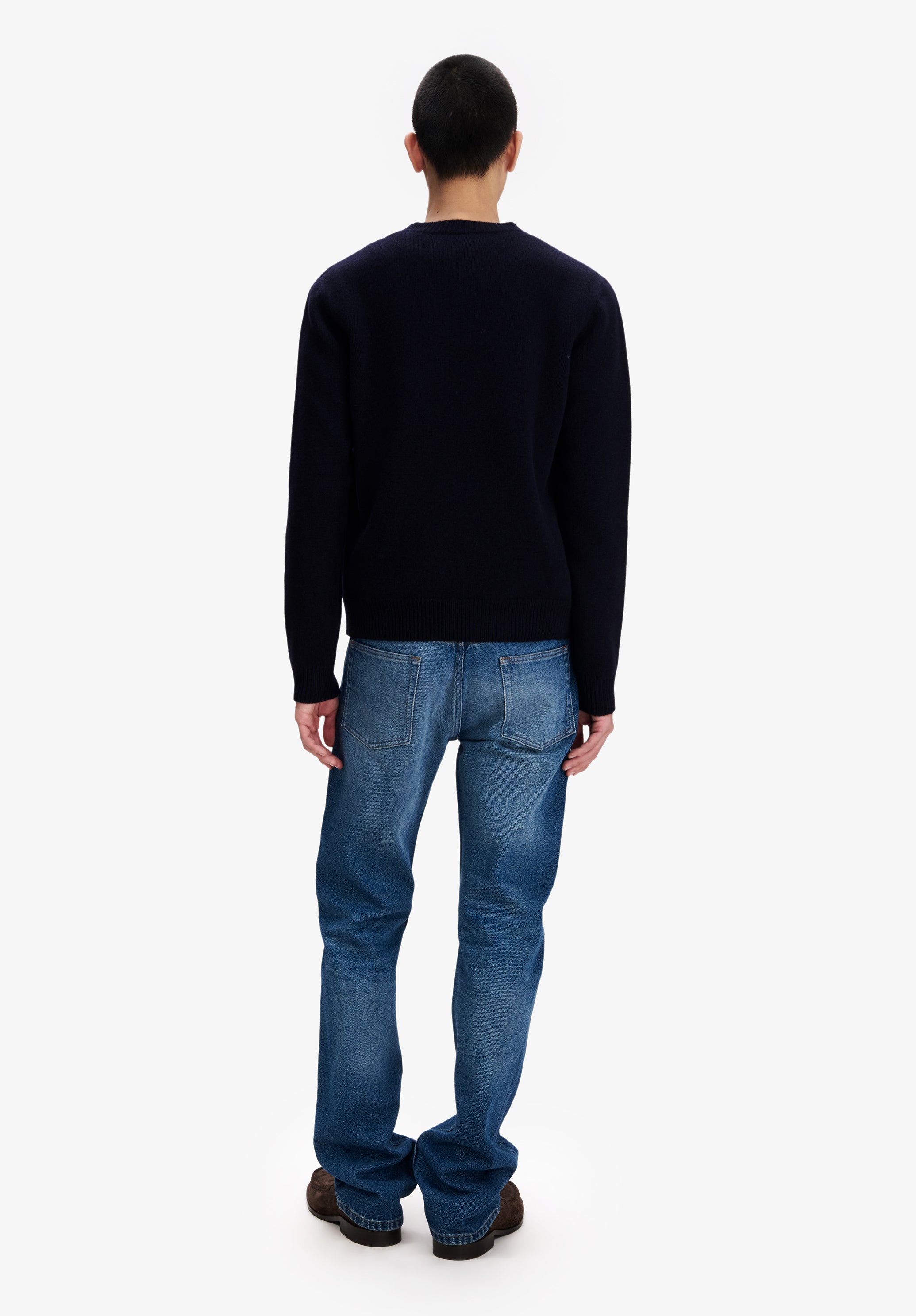 A.P.C. Wollpullover Marineblau M Rundhals Wolle