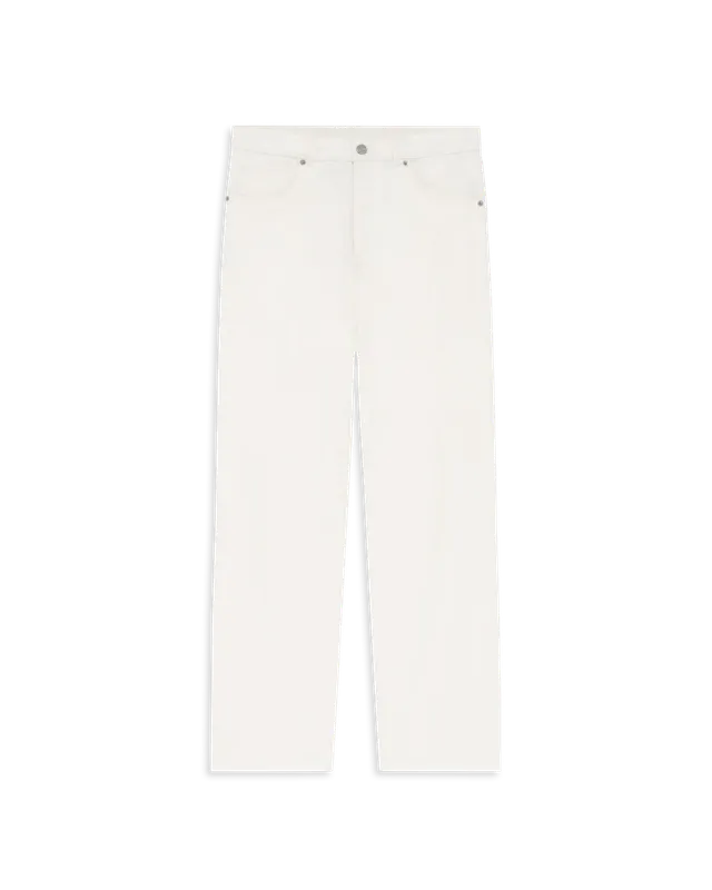 Drôle de Monsieur Jean Straight Off White Jeans Ecru Baumwolle
