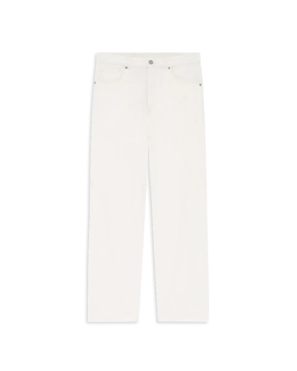 Drôle de Monsieur Jean Straight Off White Jeans Ecru Baumwolle