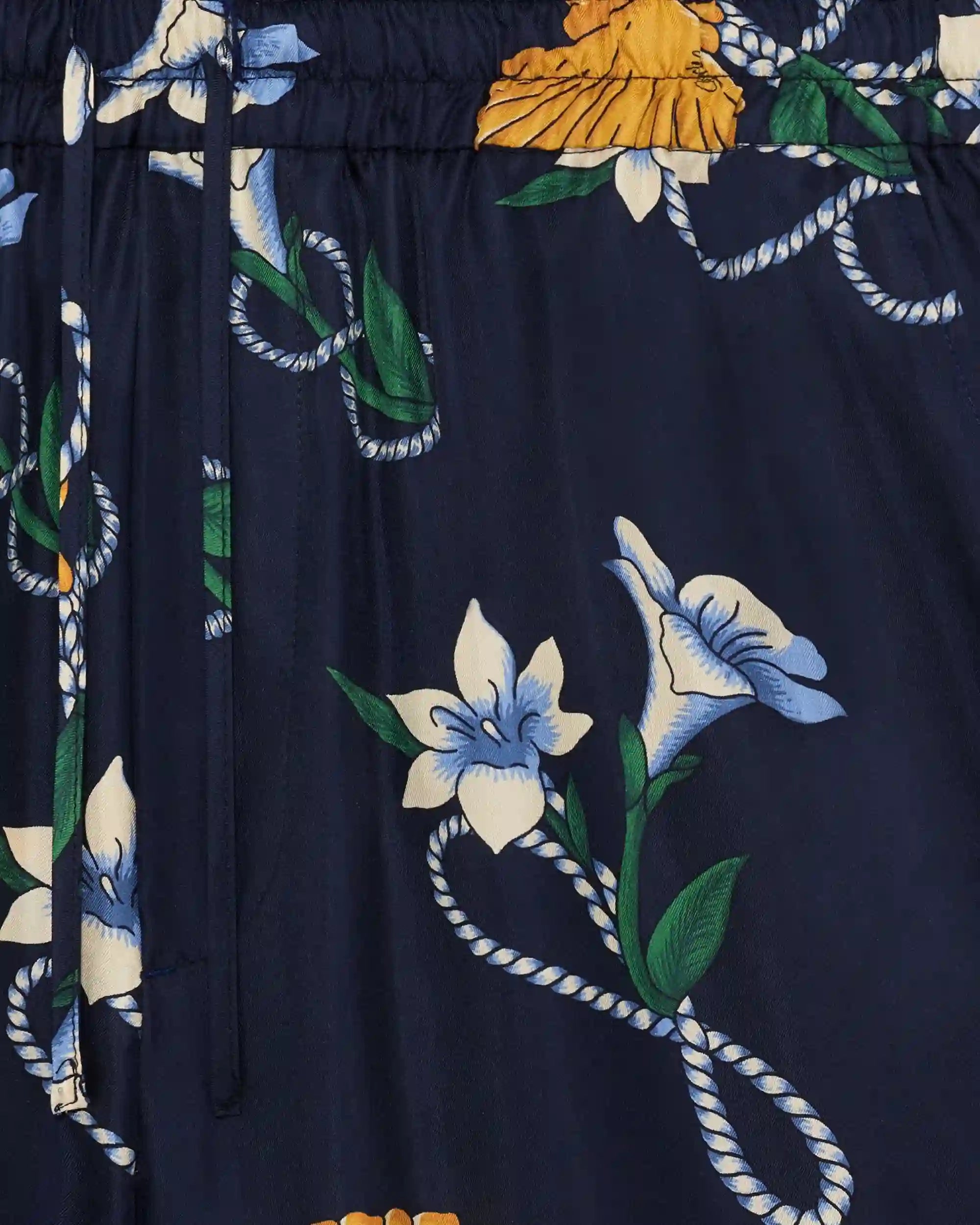 Drôle De Monsieur Short Soie Shell Shorts Seide Navy