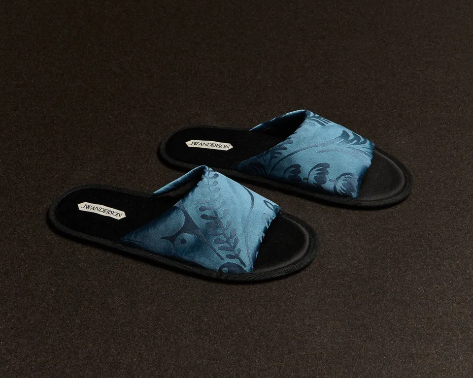 J.W.Anderson Shoes Open Toe Slides Damen Airforce Blue Seide