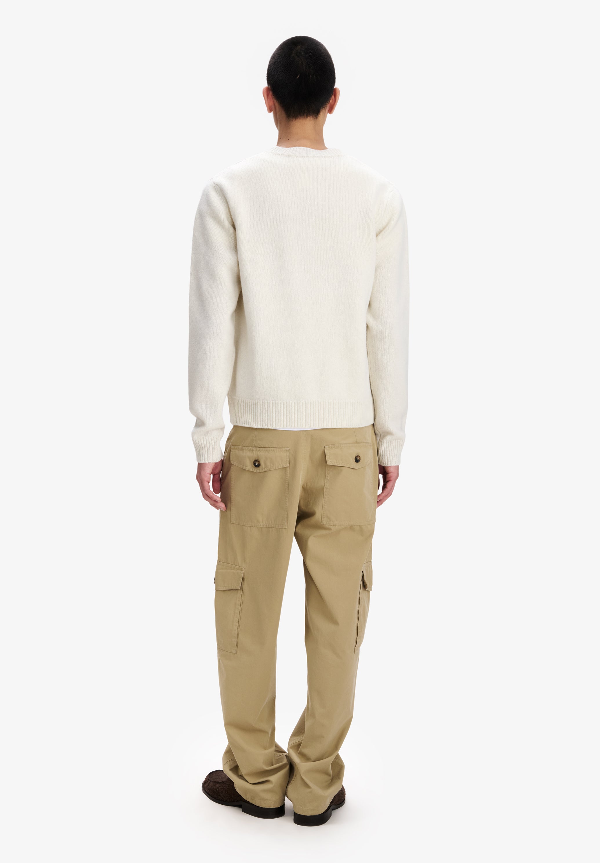 A.P.C. Pullover Wolle ecru Rundhals gerader Schnitt