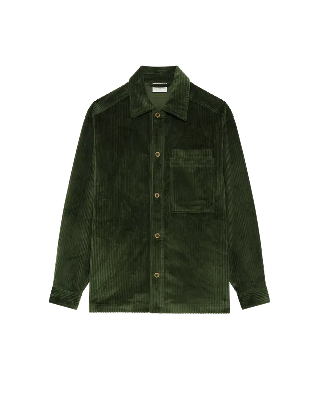 Drôle de Monsieur Corduroy Overshirt Grün Cord Baumwolle