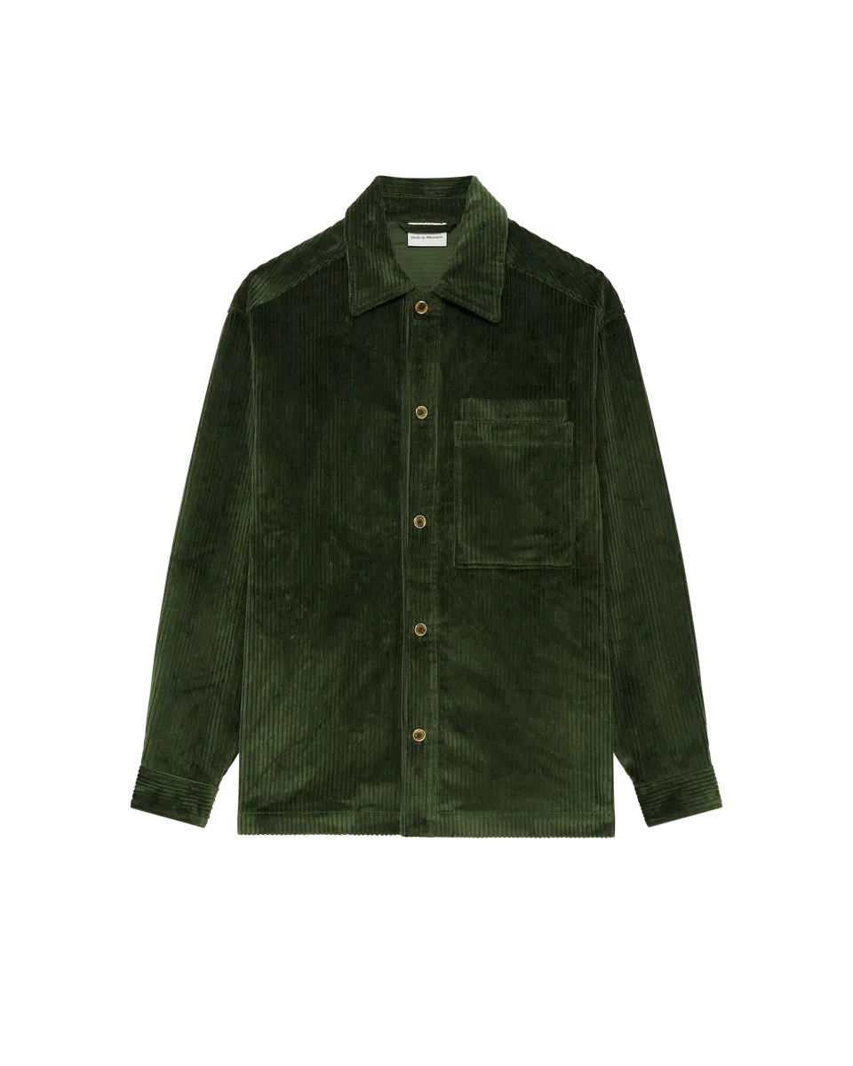 Drôle de Monsieur Corduroy Overshirt Grün Cord Baumwolle