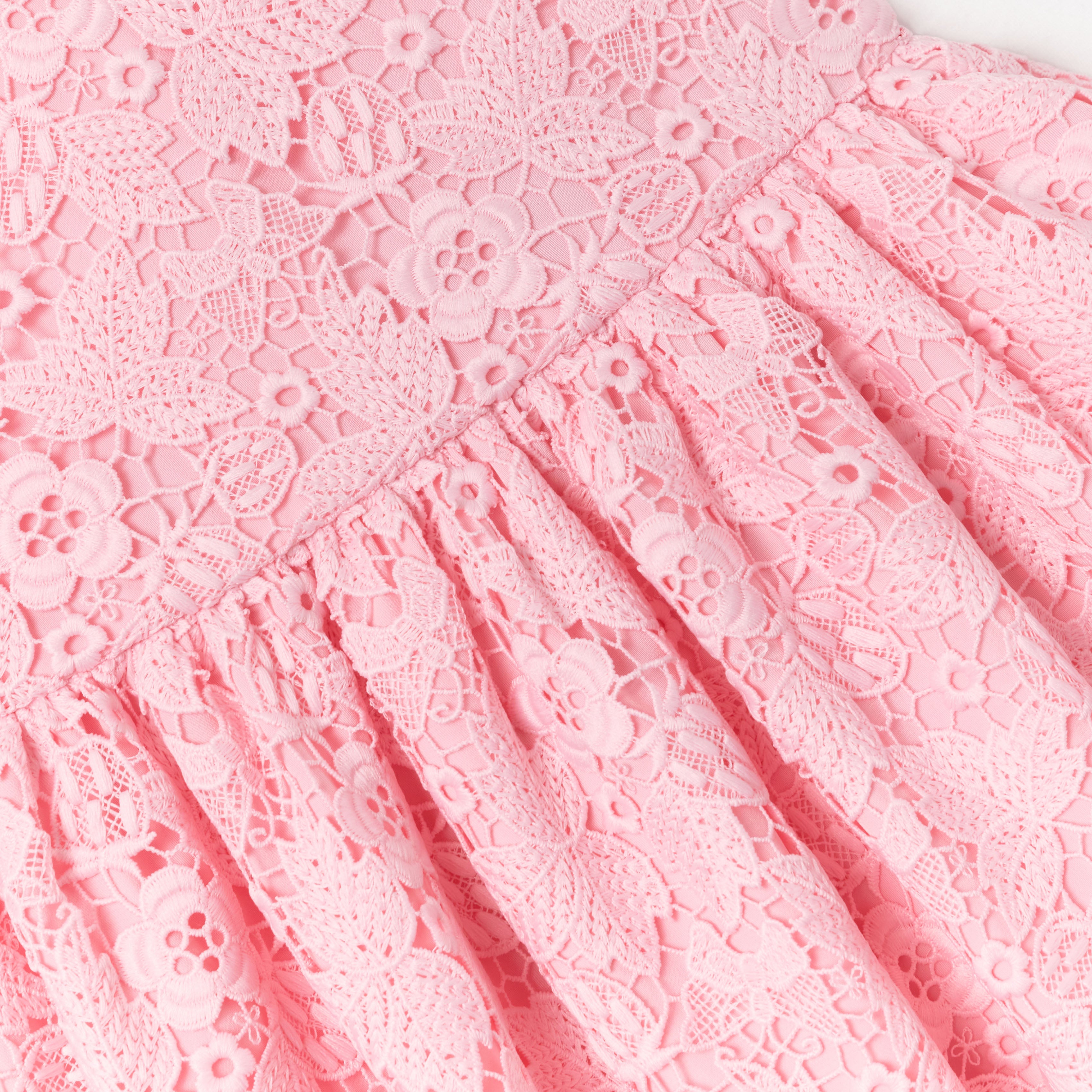 Self Portrait Pink Floral Lace Dress Kleid Rosa Spitze