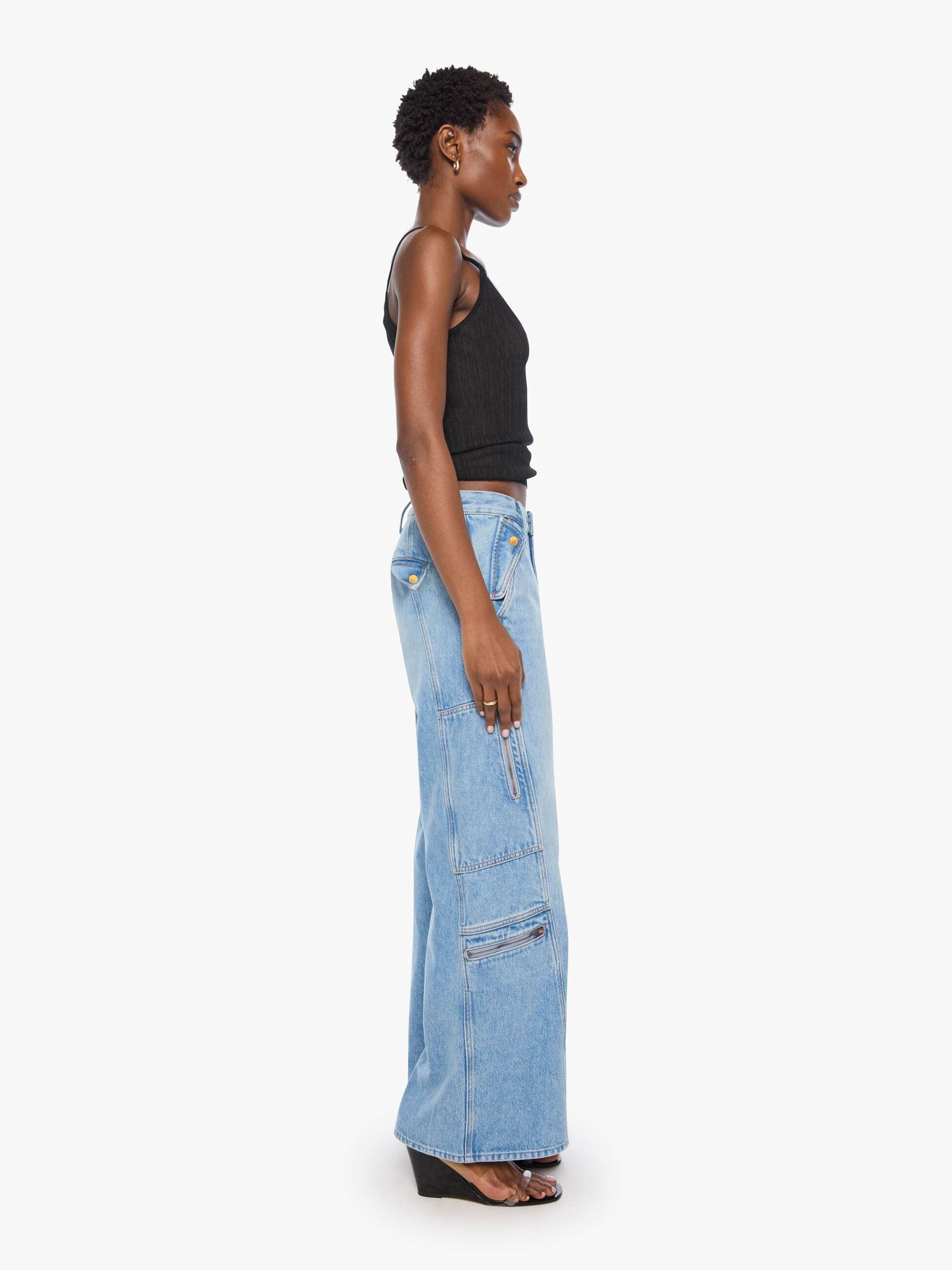 Mother Snacks Wide Leg Jeans Wishbone hellblau Relaxed