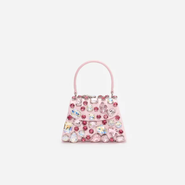Self Portrait Pink Multi Crystal Mini Bag Tasche Rosa Satin Kristall