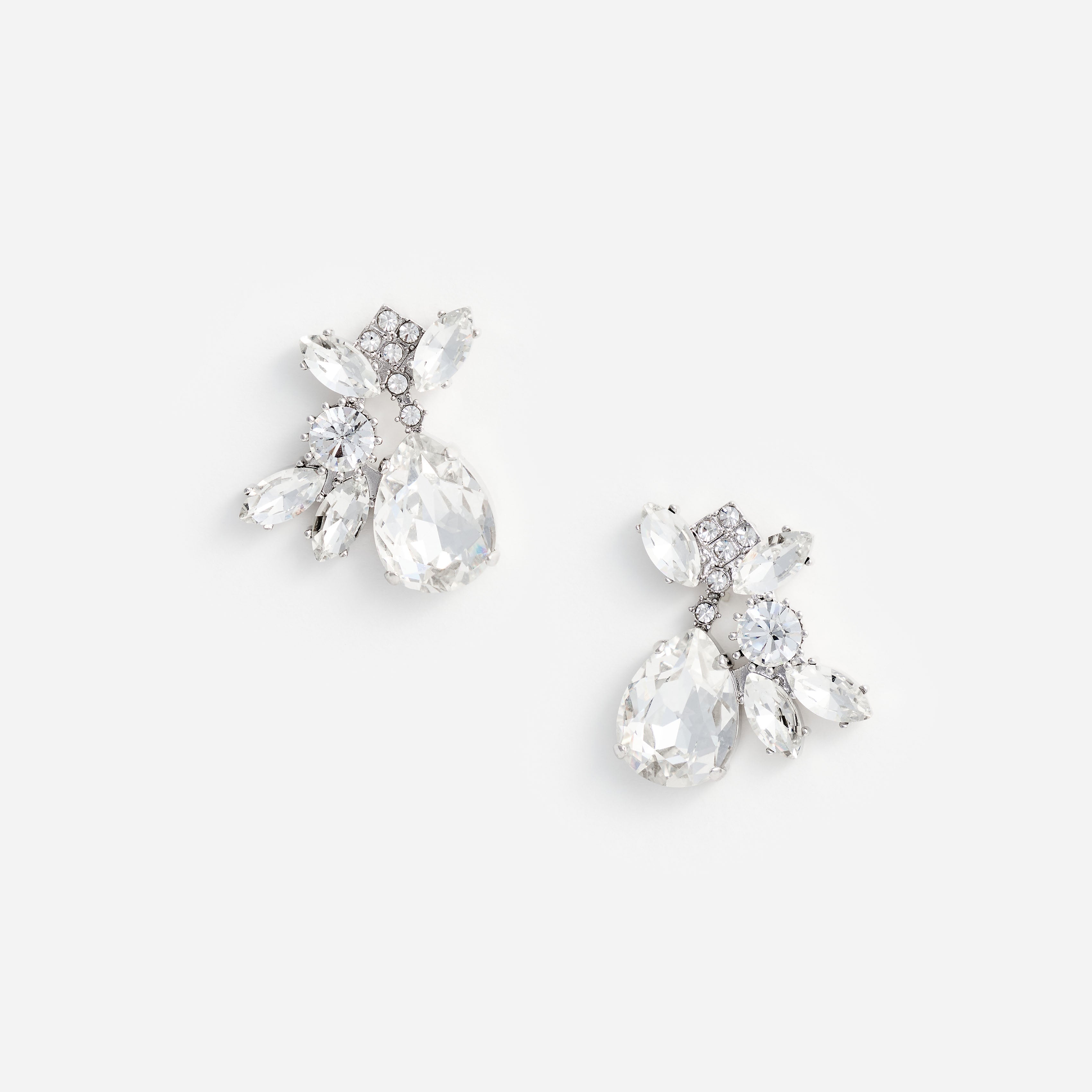 Self Portrait Jewellery Multi Crystal Cluster Ohrringe Silber