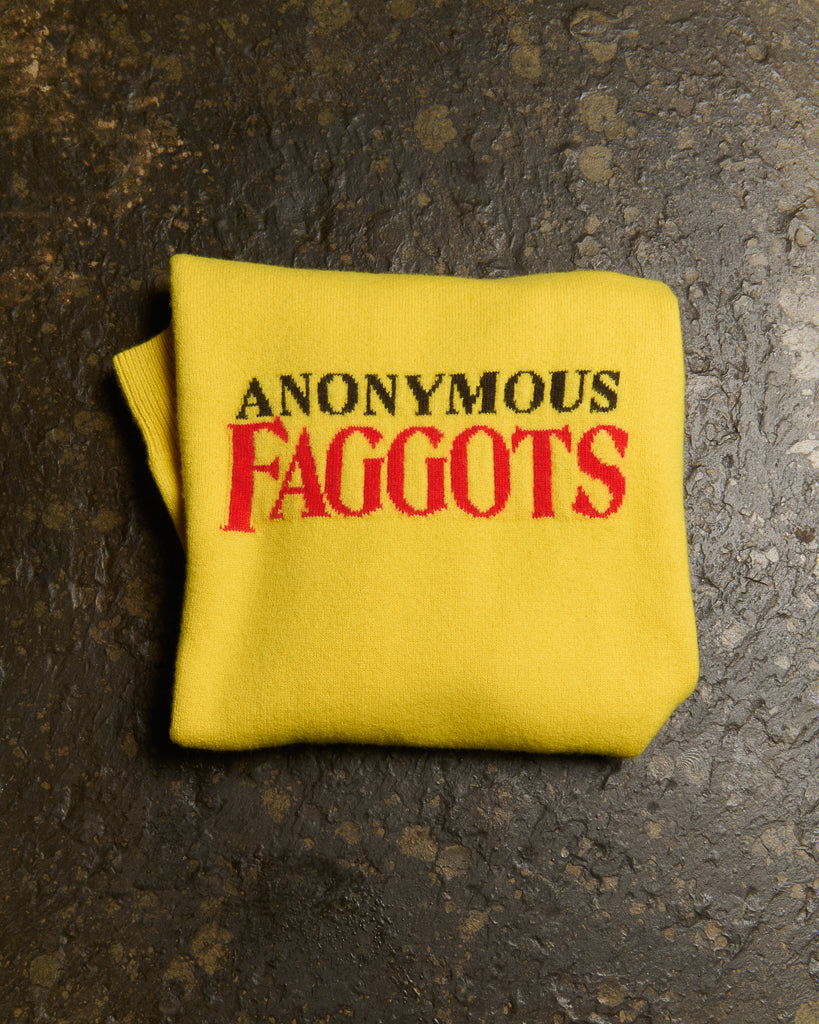 J.W.Anderson Knitwear Anonymous Faggots Jumper Damen Gelb Grafik