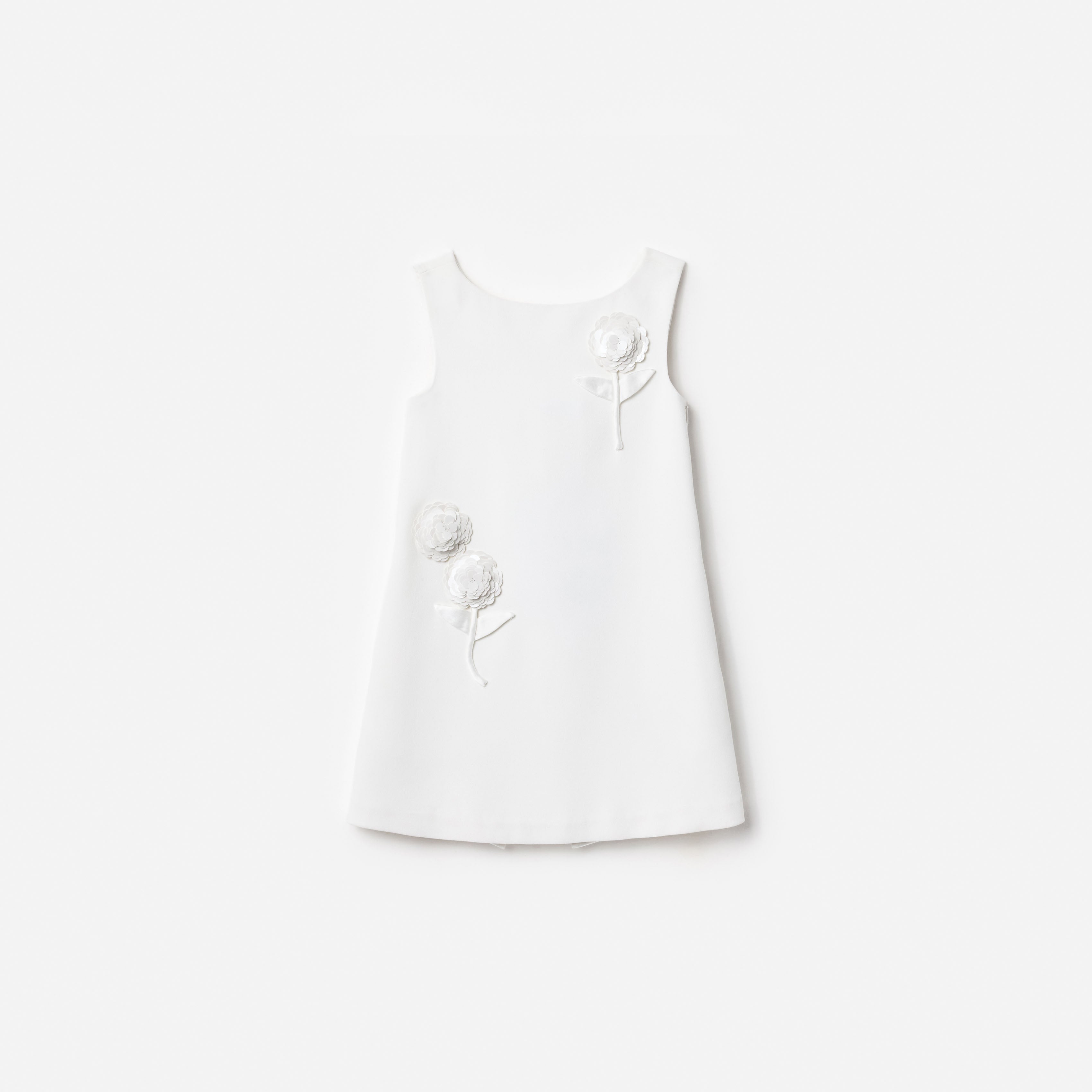 Self Portrait White Crepe Sequin Flower Kleid Weiß 5/6 Jahre