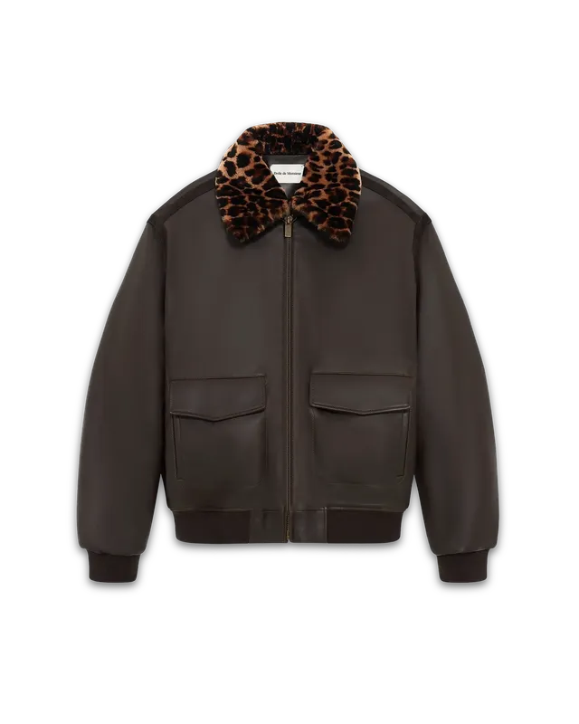 Drôle De Monsieur Le Blouson Aviateur Lederjacke Dunkelbraun