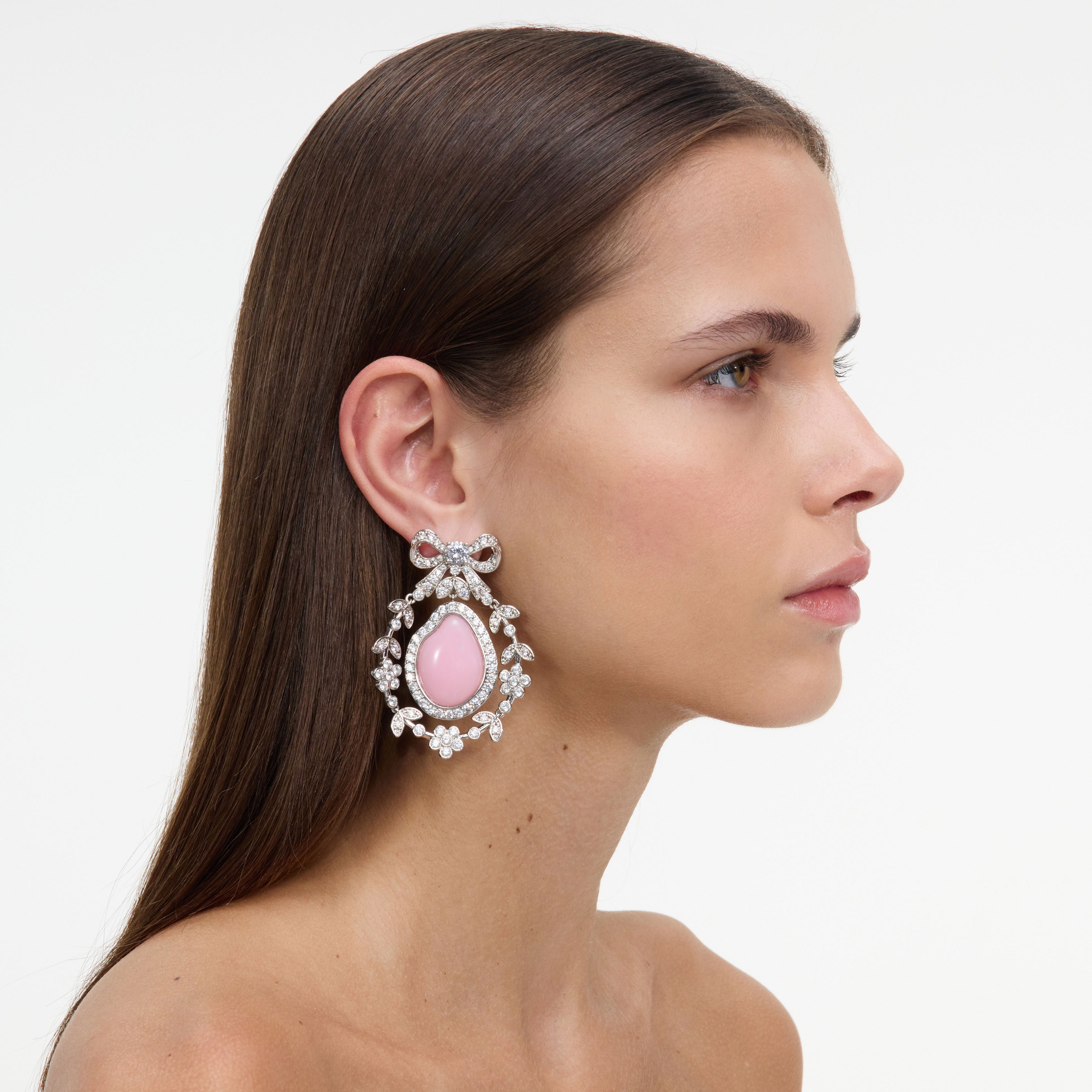 Self Portrait Pink Crystal Bow Ohrringe Rosa Kristall