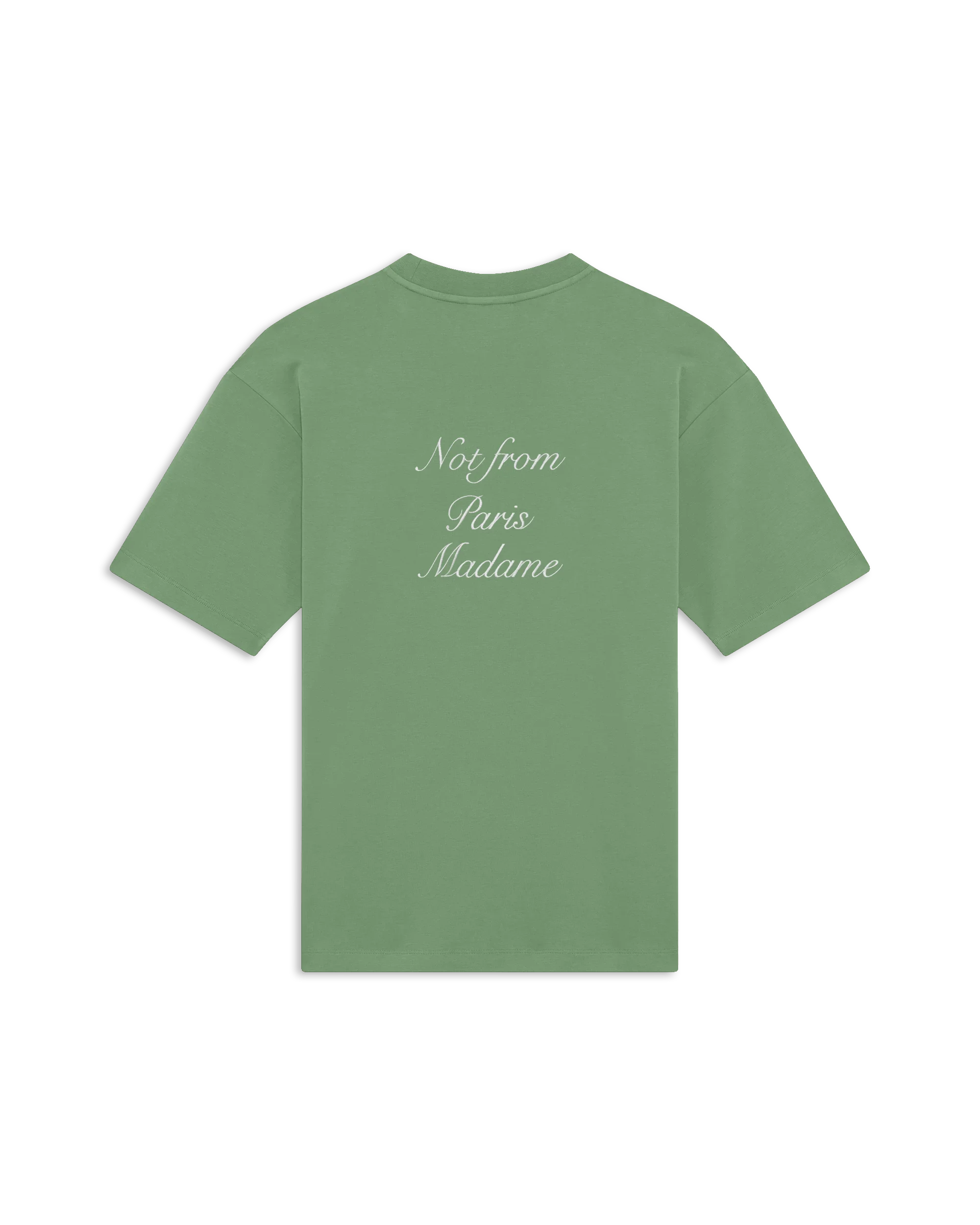 Drôle De Monsieur Slogan Calligraphy T-Shirt Hellgrün Baumwolle