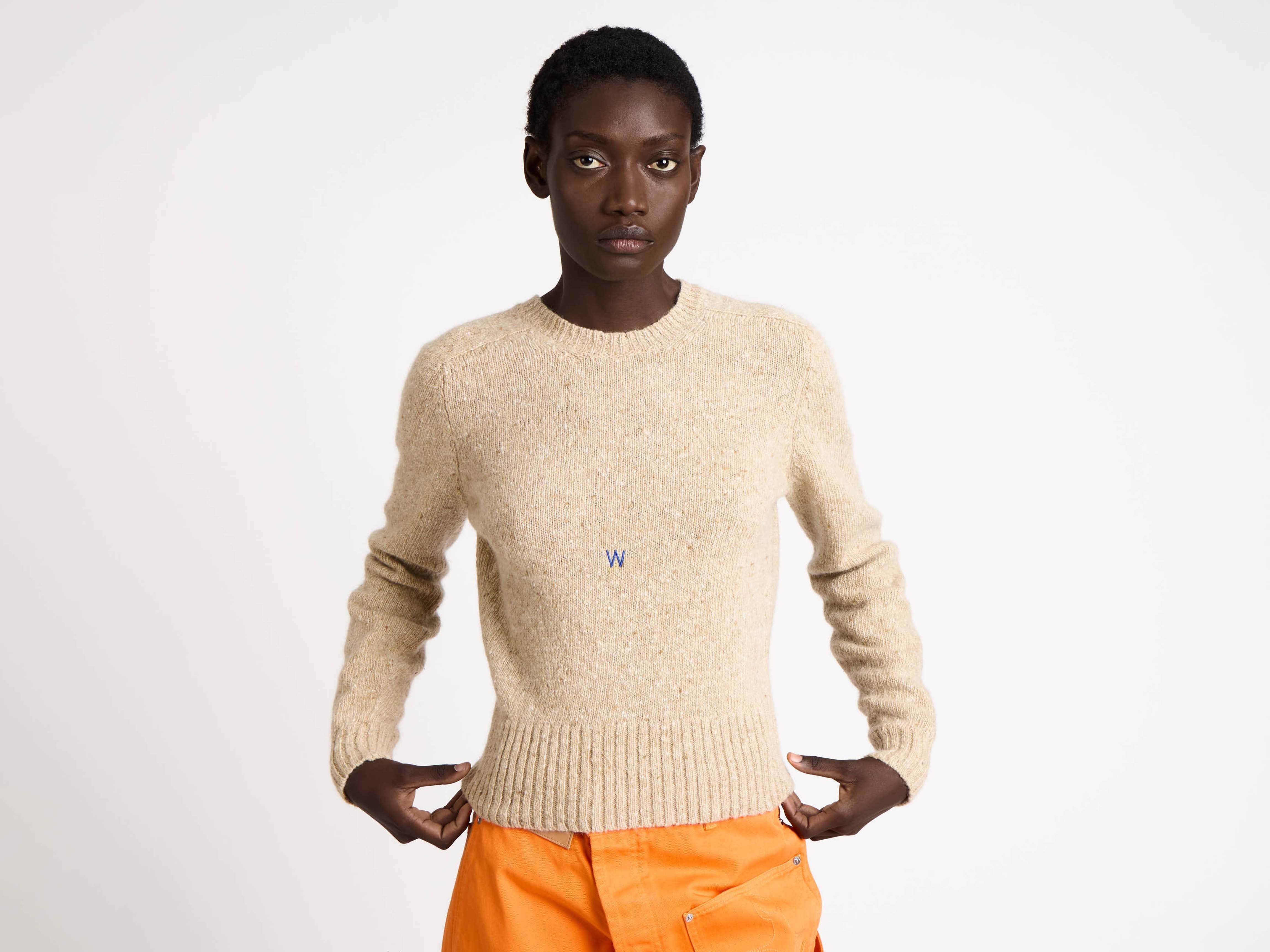 J.W.Anderson Embroidered Jumper Pullover Oatmeal