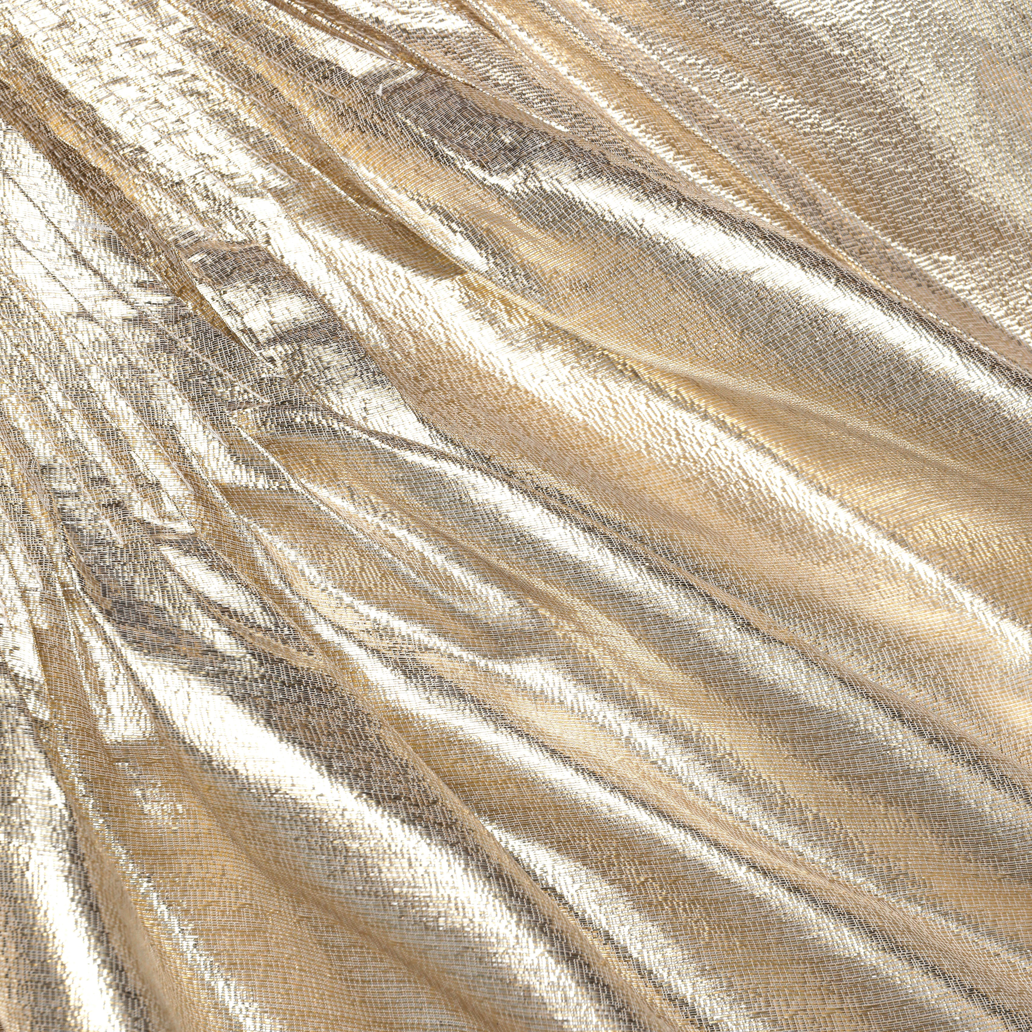 Self Portrait Gold Metallic Mini Rock Gold Plissee A-Linie
