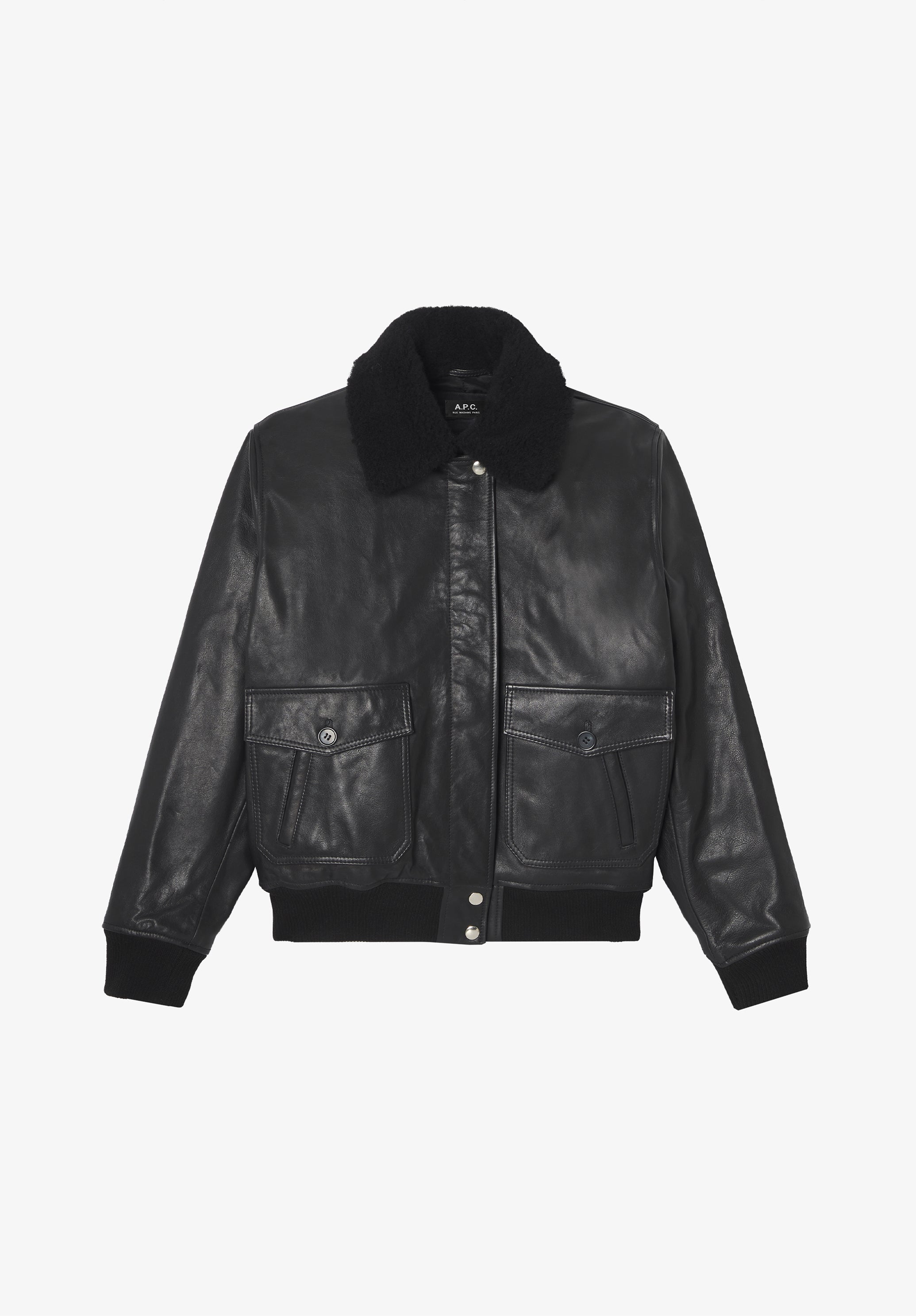 A.P.C. Mantel Schwarz Wolle Knöchellang Weit