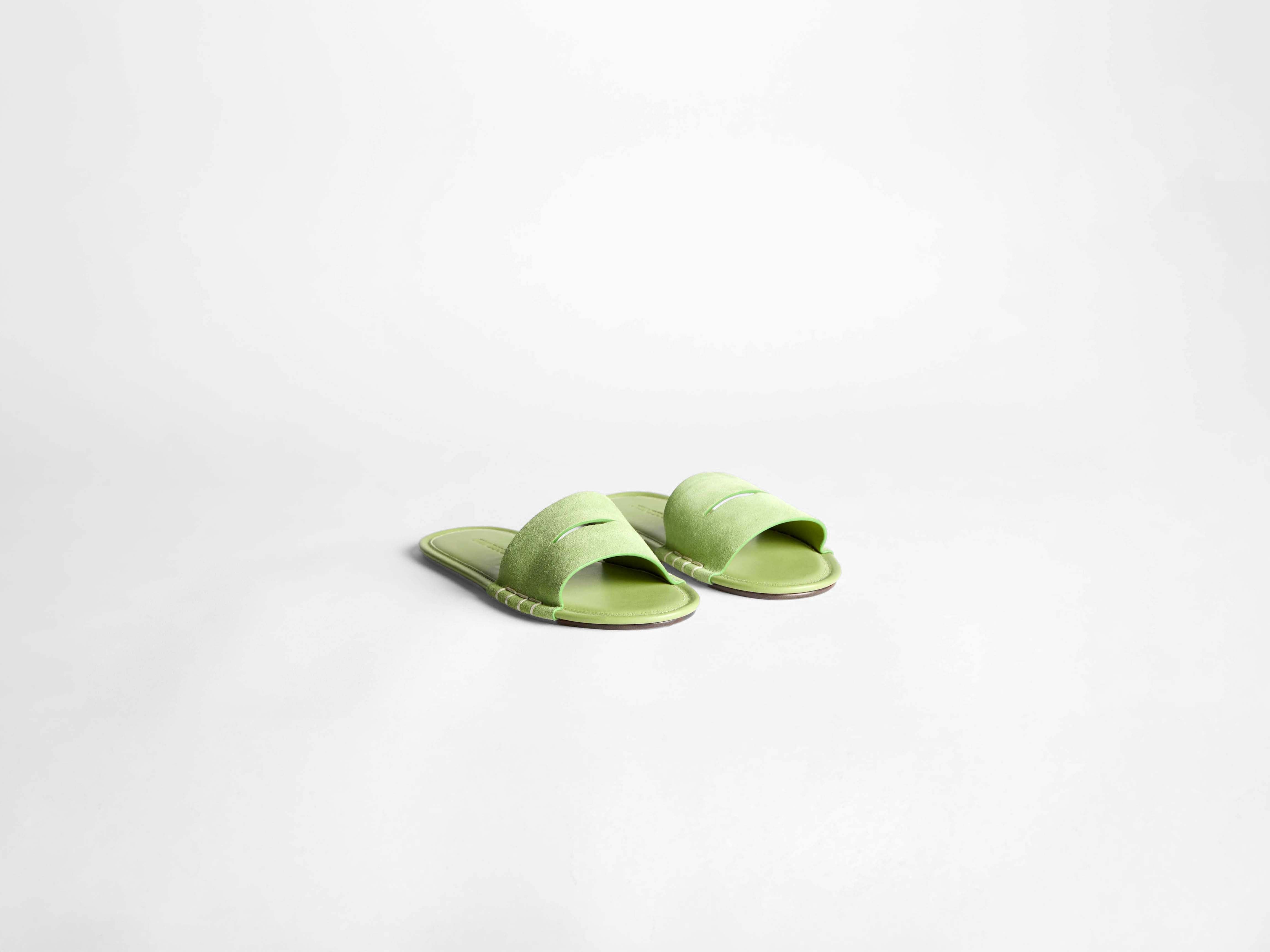 J.W.Anderson Shoes Loafer Mule Slides Damen Limette Wildleder