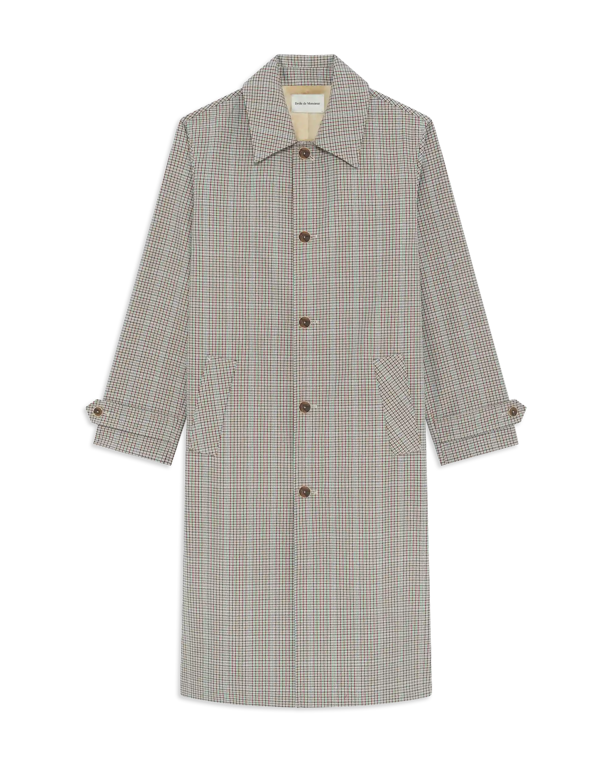 Drôle De Monsieur Manteau à Carreaux Mantel Kariert Dunkelbeige
