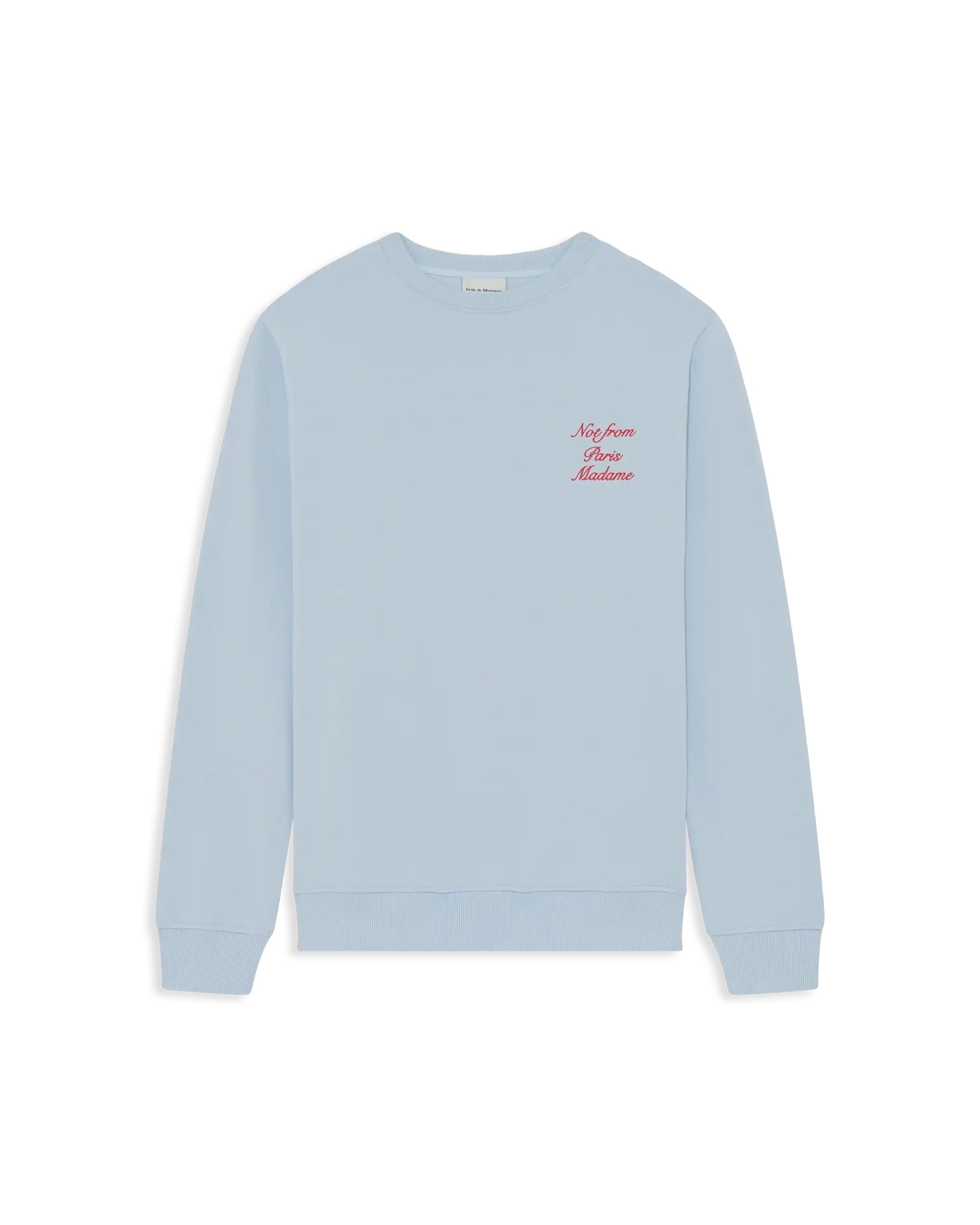 Drôle De Monsieur Slogan Sweatshirt hellblau Baumwolle