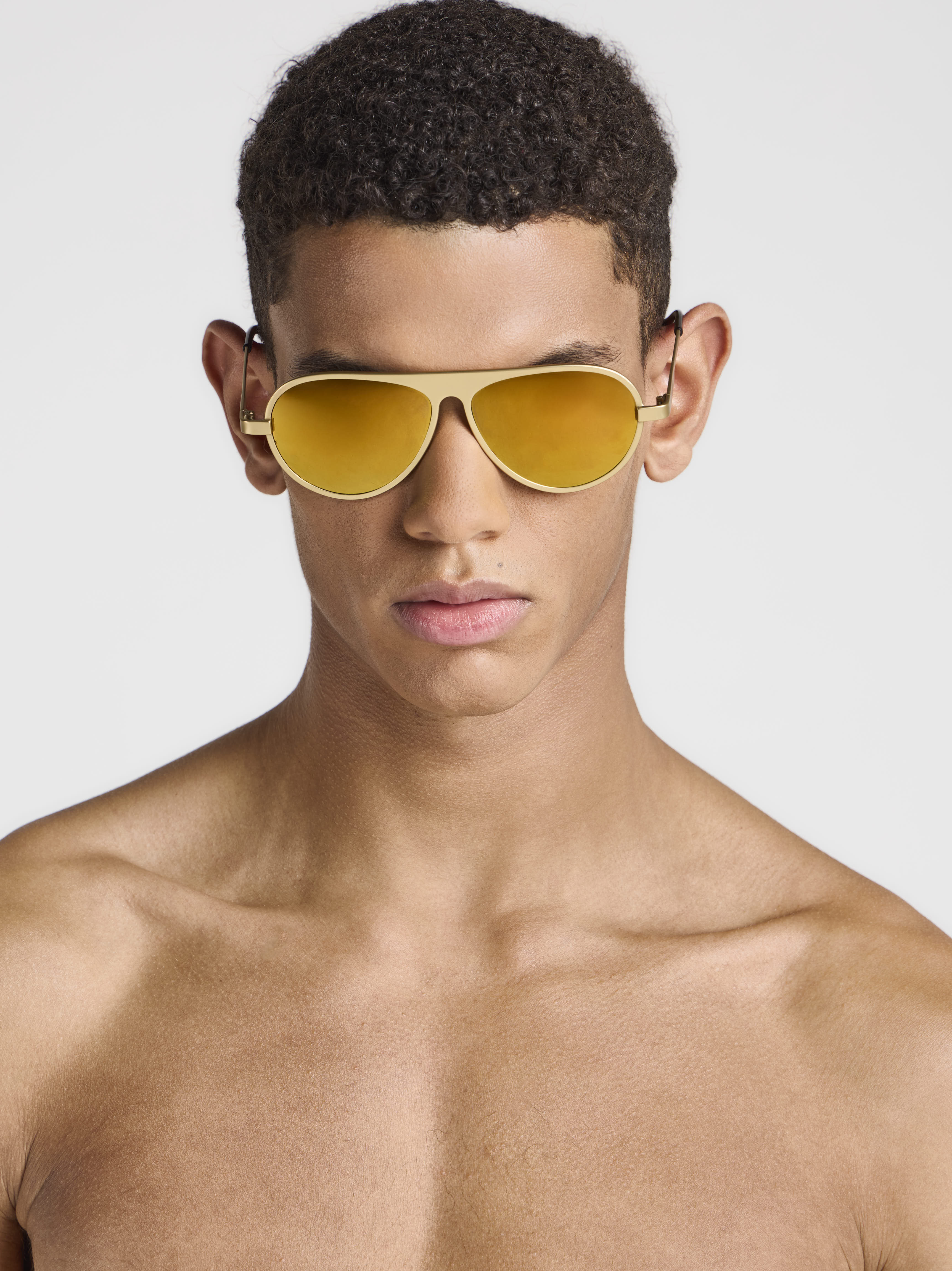 J.W.Anderson JWA05 Aviator Sonnenbrille Gold Titan
