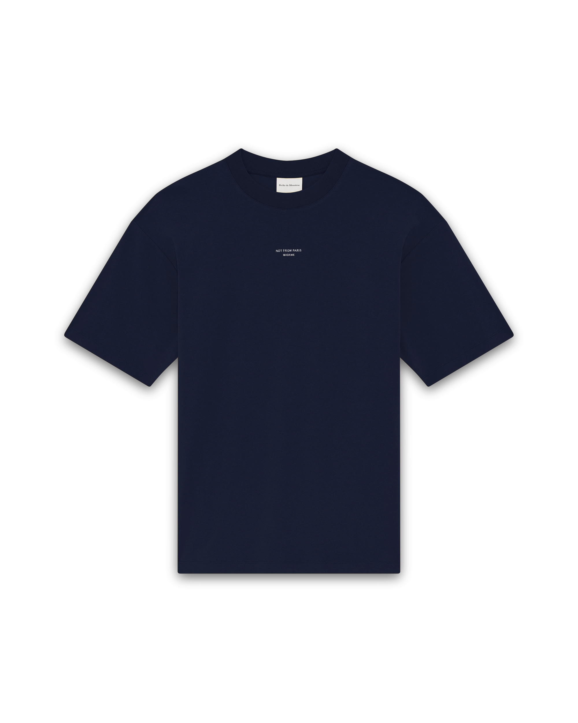 Drôle De Monsieur Le T-Shirt Slogan Classique T-Shirt Navy Baumwolle