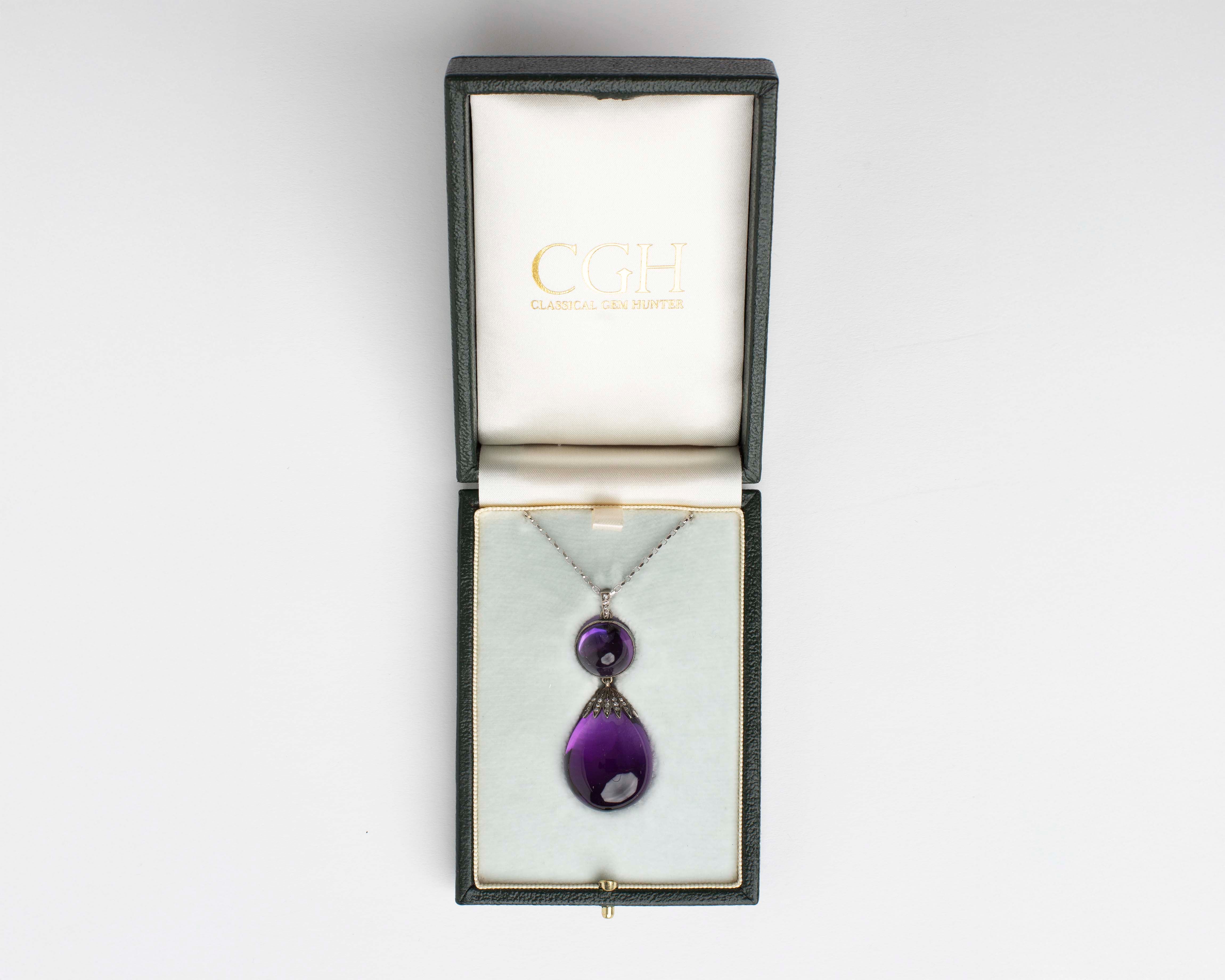 Fabergé Anhänger Amethyst Diamant Tropfen