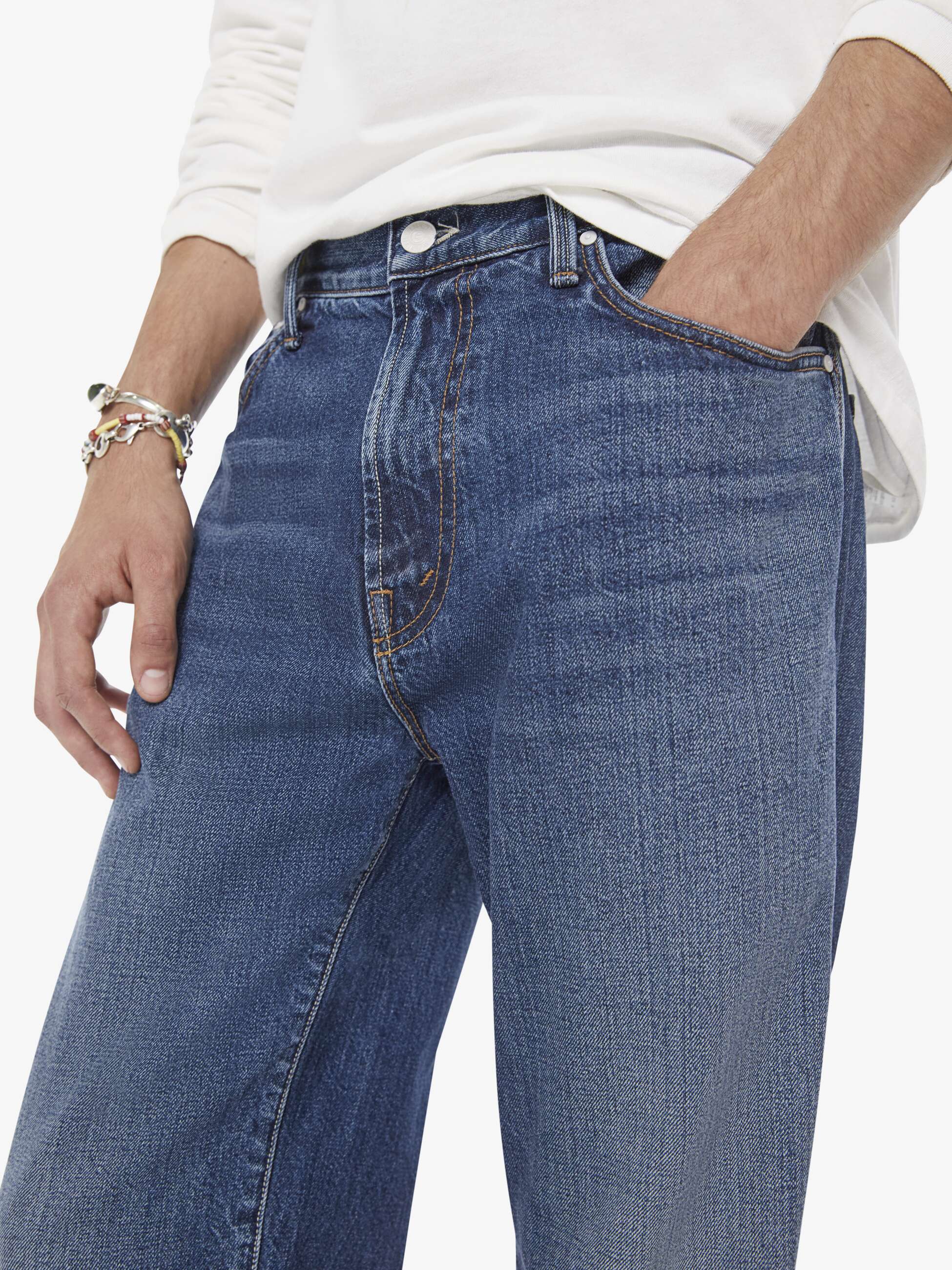 Mother Denim The Bronco Jeans Herren Blau Straight Baumwolle