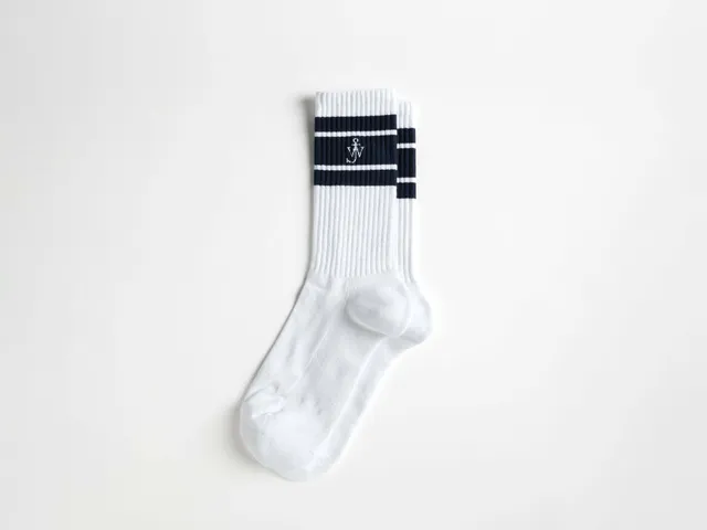 J.W.Anderson Sport Socken Weiß Blau Baumwolle