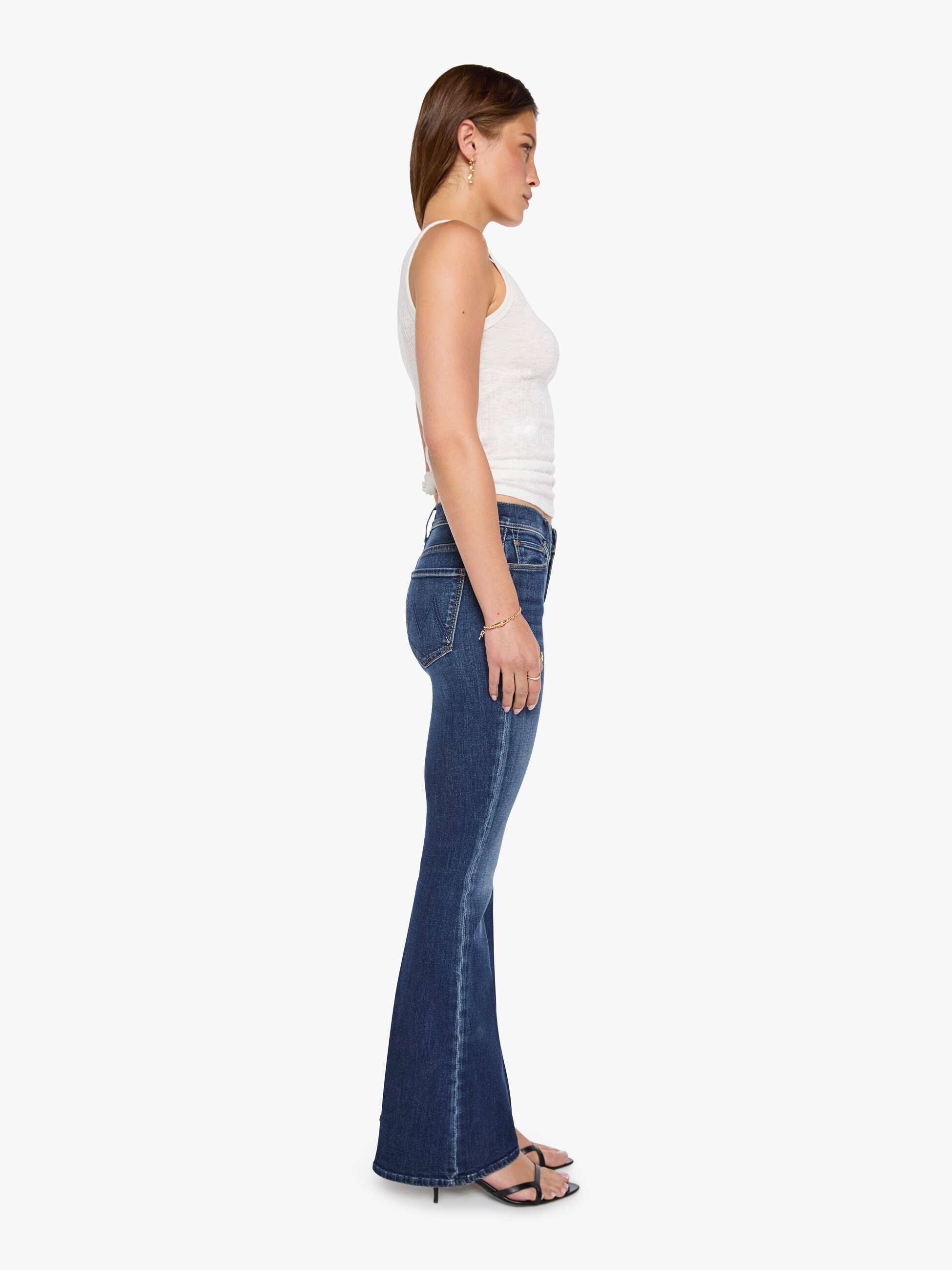 Mother Weekender Flare Jeans Dunkelblau Backstage Pass
