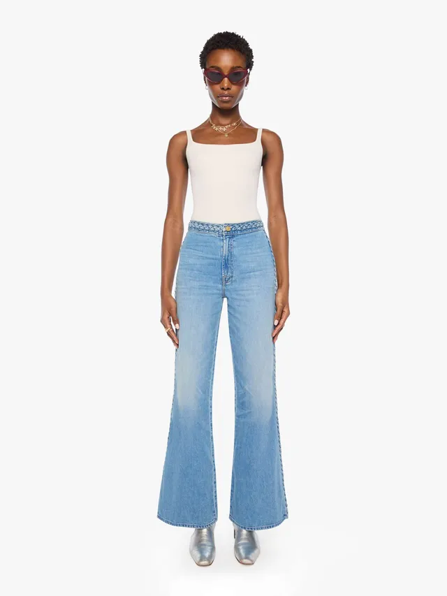 Mother The Braided Hustler Roller Sneak Jeans Tomorrow Never Knows hellblau