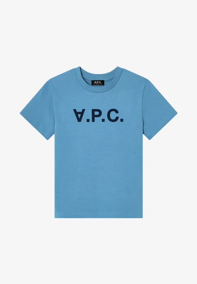A.P.C. V.P.C.-Logo T-Shirt blau Bio-Baumwolle