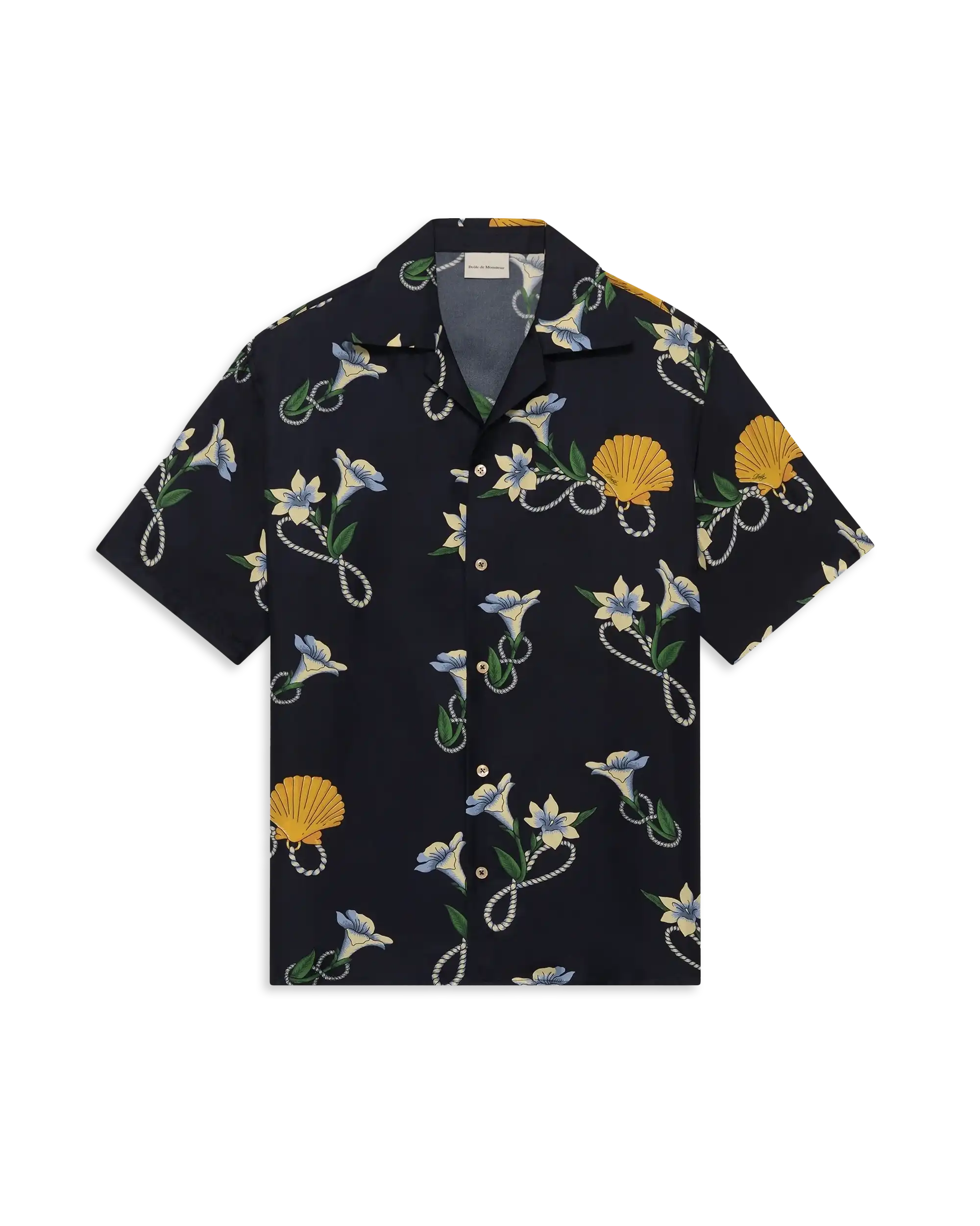 Drôle De Monsieur Chemise Soie Hemd navy Seide Print