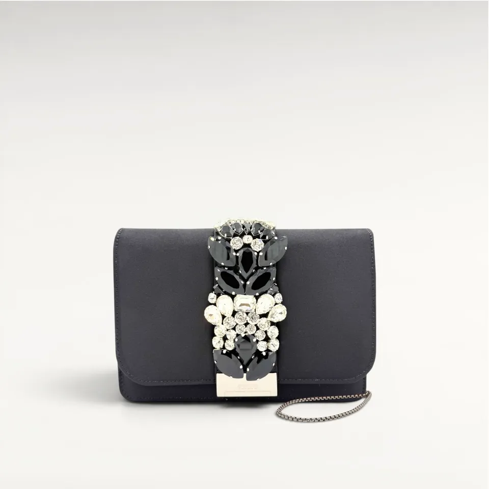 Gedebe Cliky Clutch Abendtasche Satin mit Schmuckstickerei