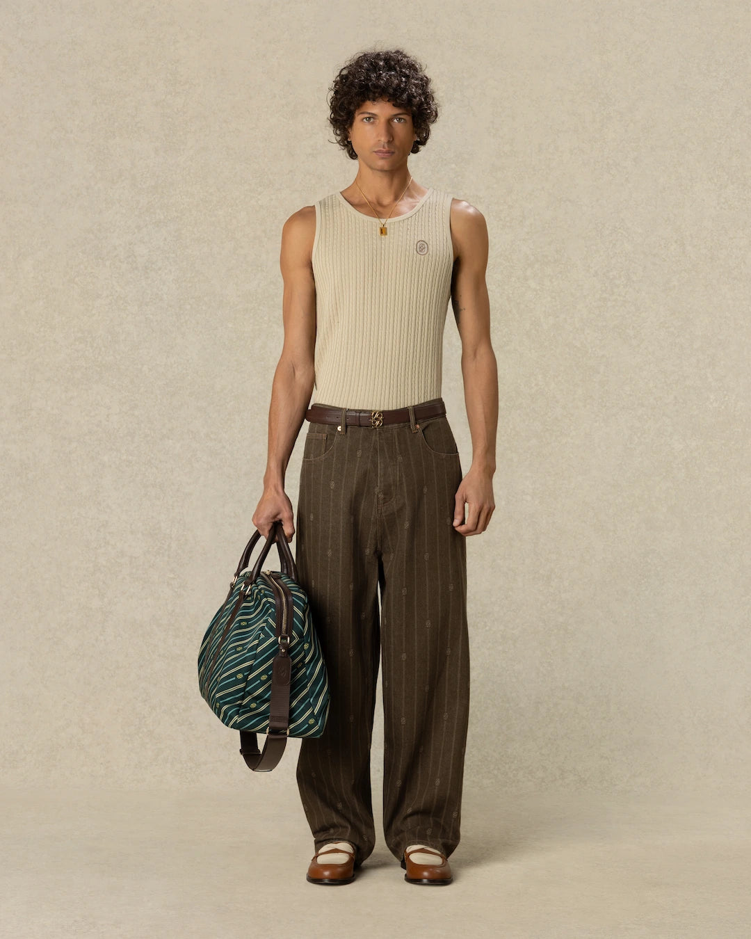 Drôle De Monsieur Monogram Baggy Jeans braun Baumwolle