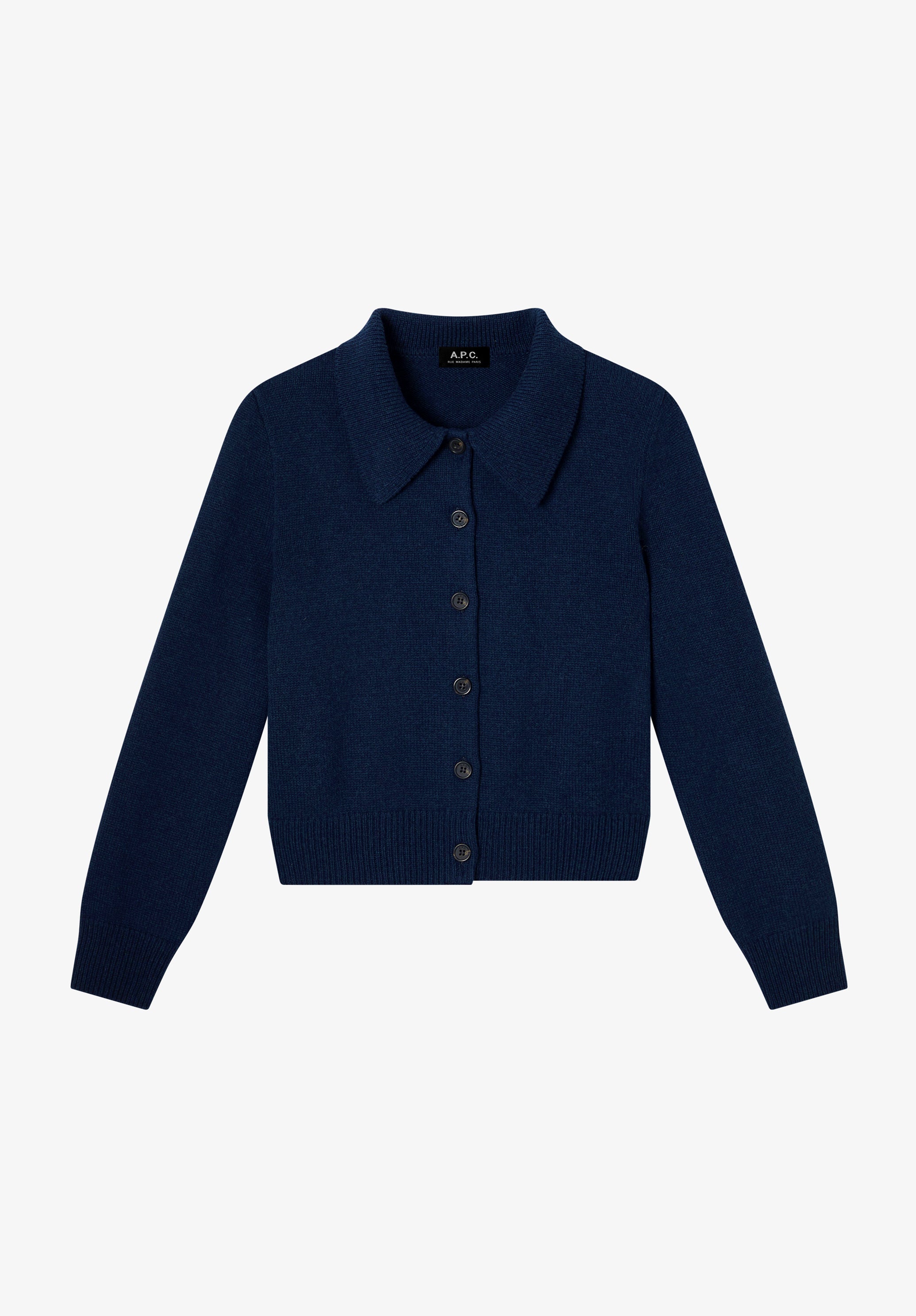A.P.C. Wollcardigan M marineblau mit Kragen