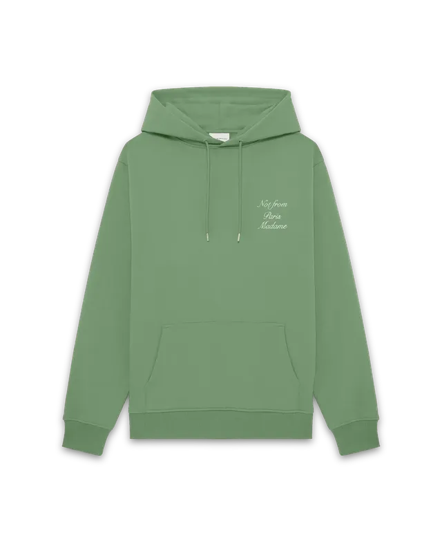Drôle De Monsieur Hoodie Slogan Calligraphy Kapuzenpullover Hellgrün