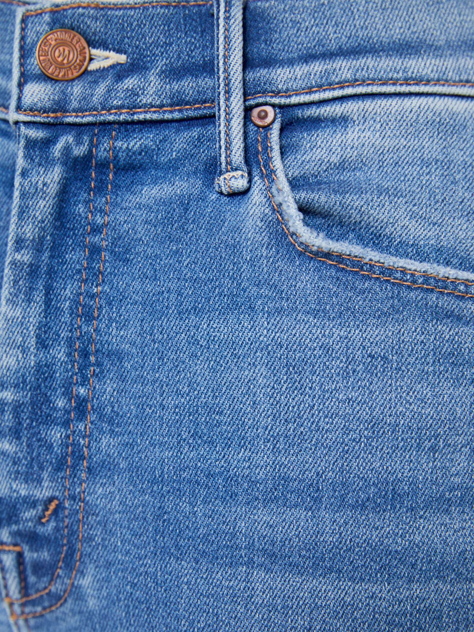 Mother Lil Weekender Layover Jeans Mittelblau Flare Petite
