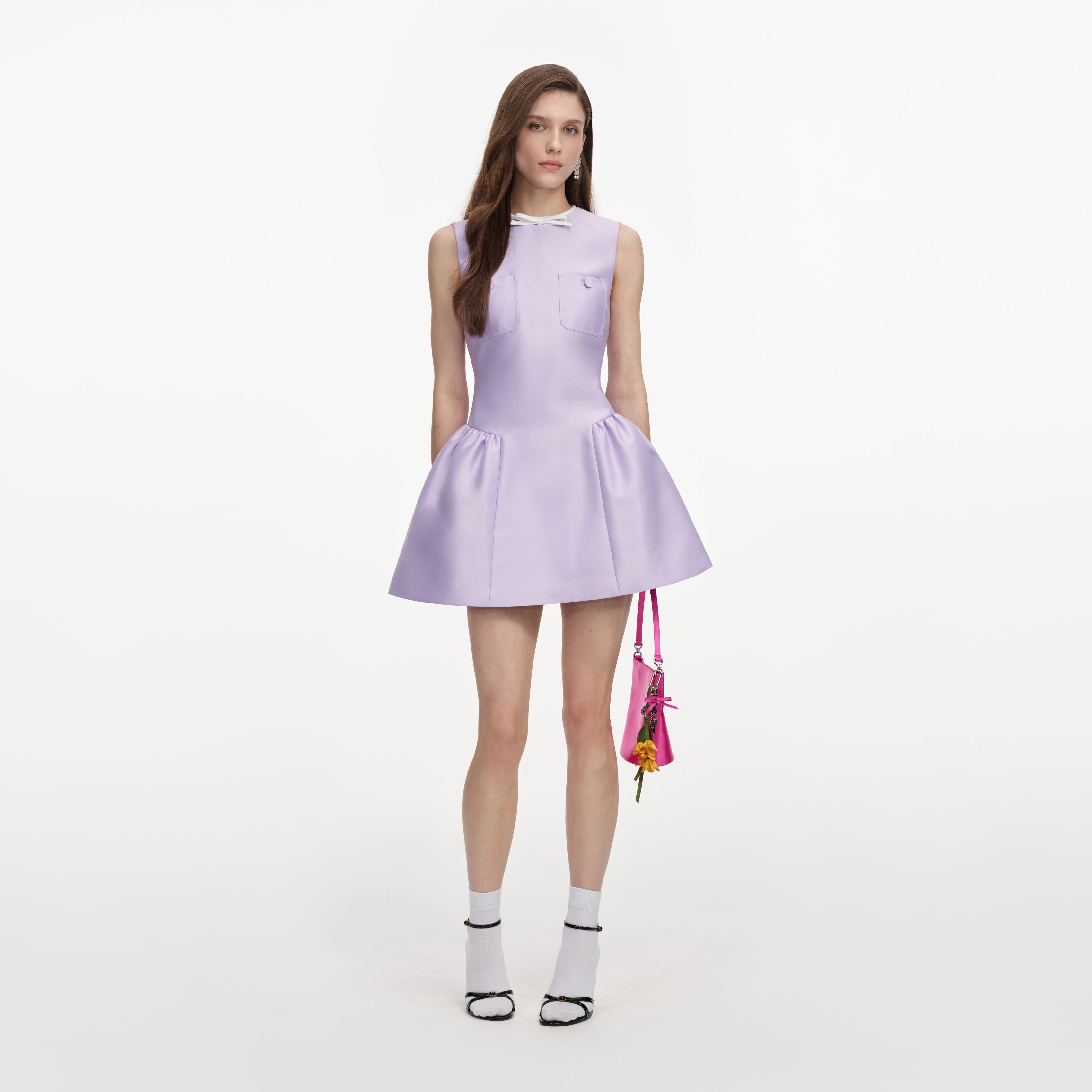 Self-Portrait Lilac Taffeta Minikleid Lila Gr. UK 4-16 Taft