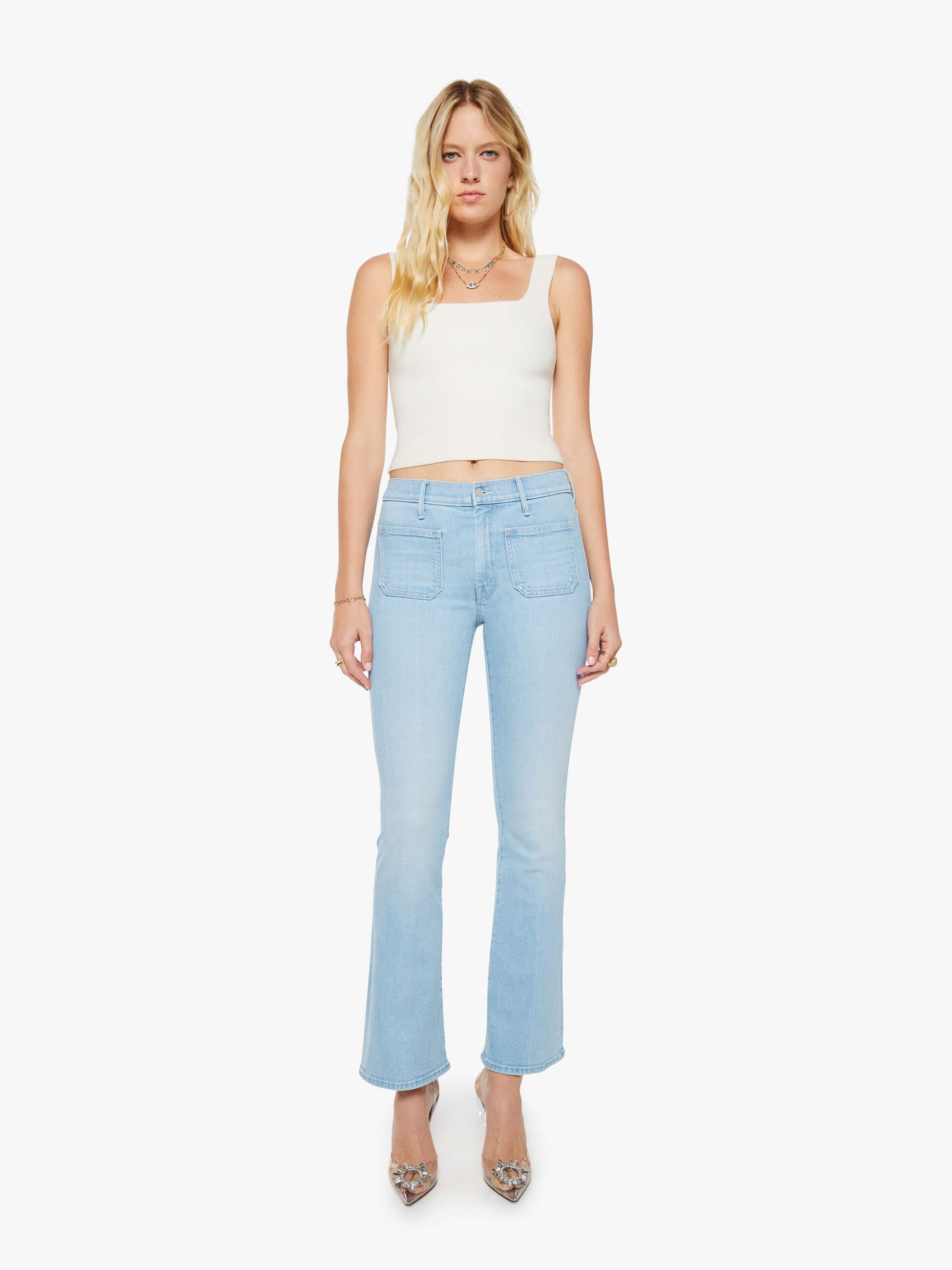 Mother Weekender Patch Pocket Jeans Sauced By Six Flare
