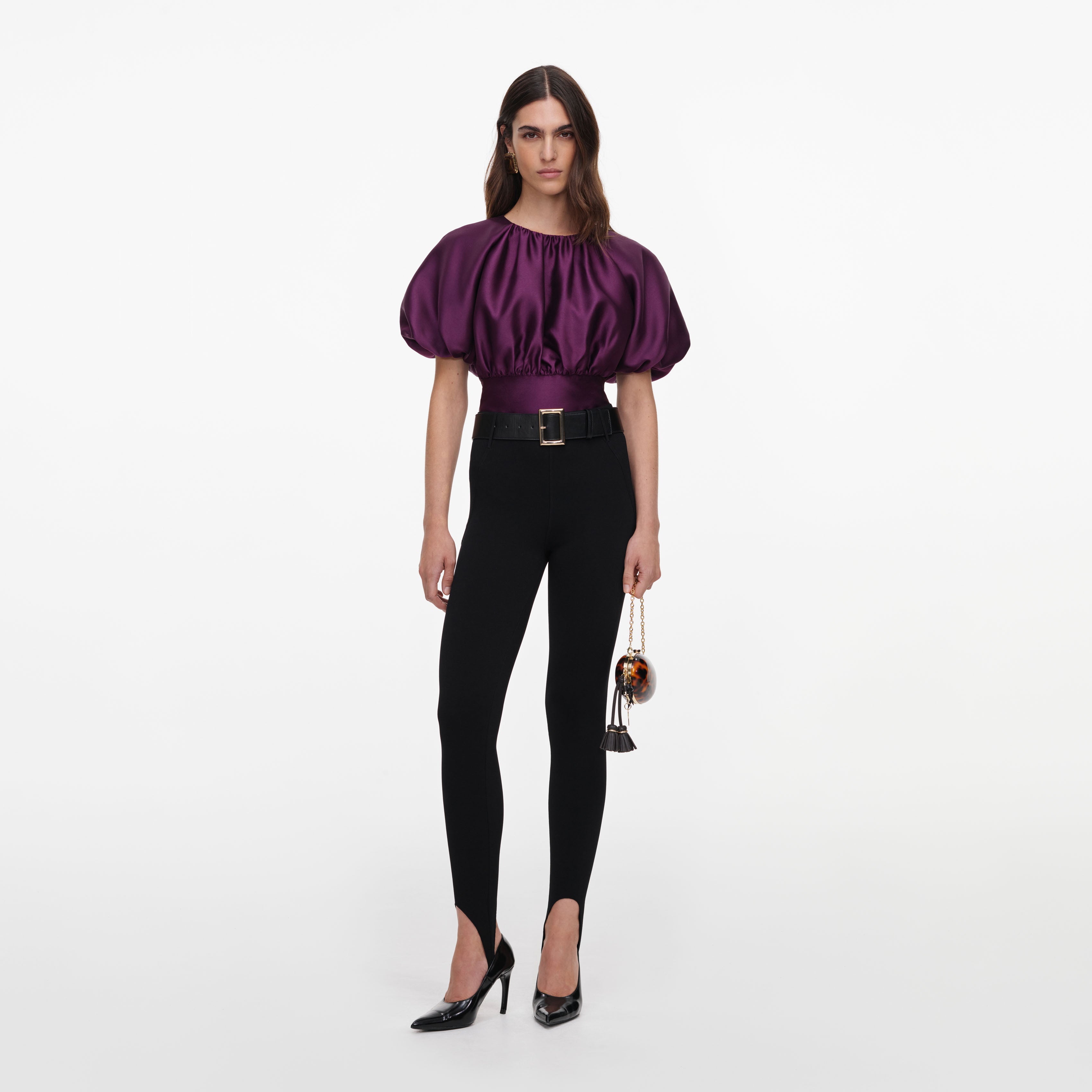 Self Portrait Tops Purple Taffeta Top UK 8 Rückenfrei
