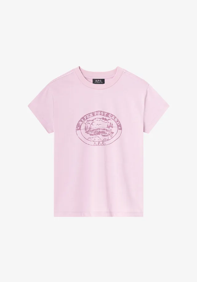 A.P.C. Camping T-Shirt rosa Bio-Baumwolle Vintage