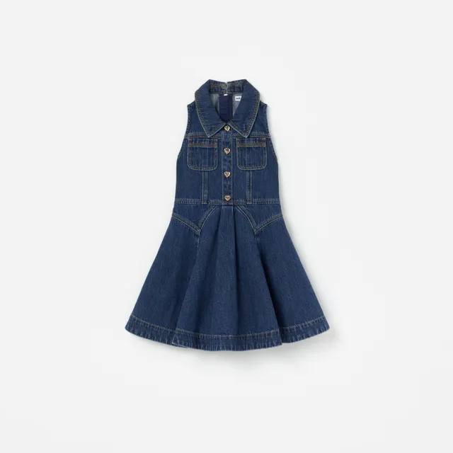 Self Portrait Denim Kleid Kinder Blau Jeanskleid Gr 5/6