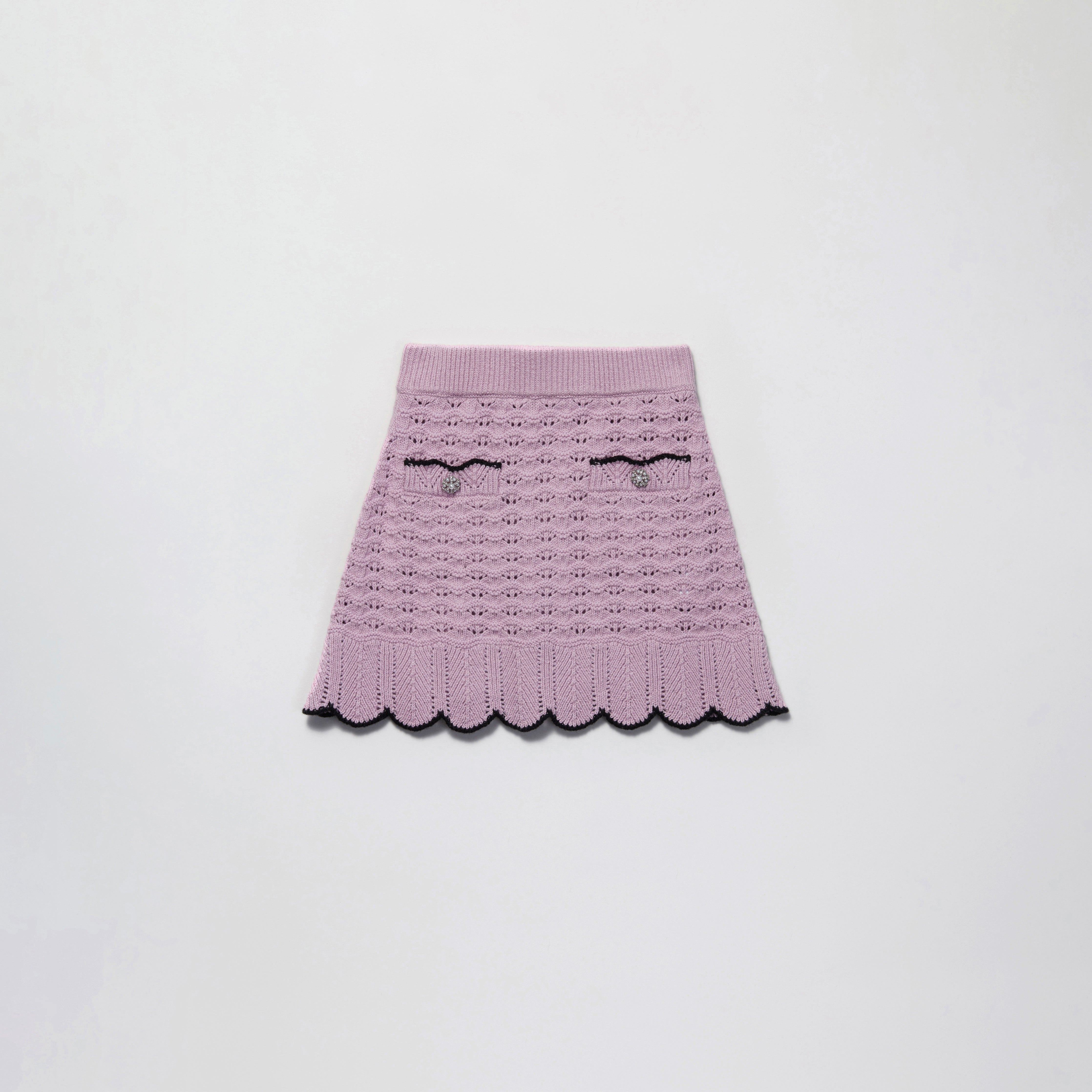 Self Portrait Lilac Crochet Knit Mini Rock Lila Kinder Häkel