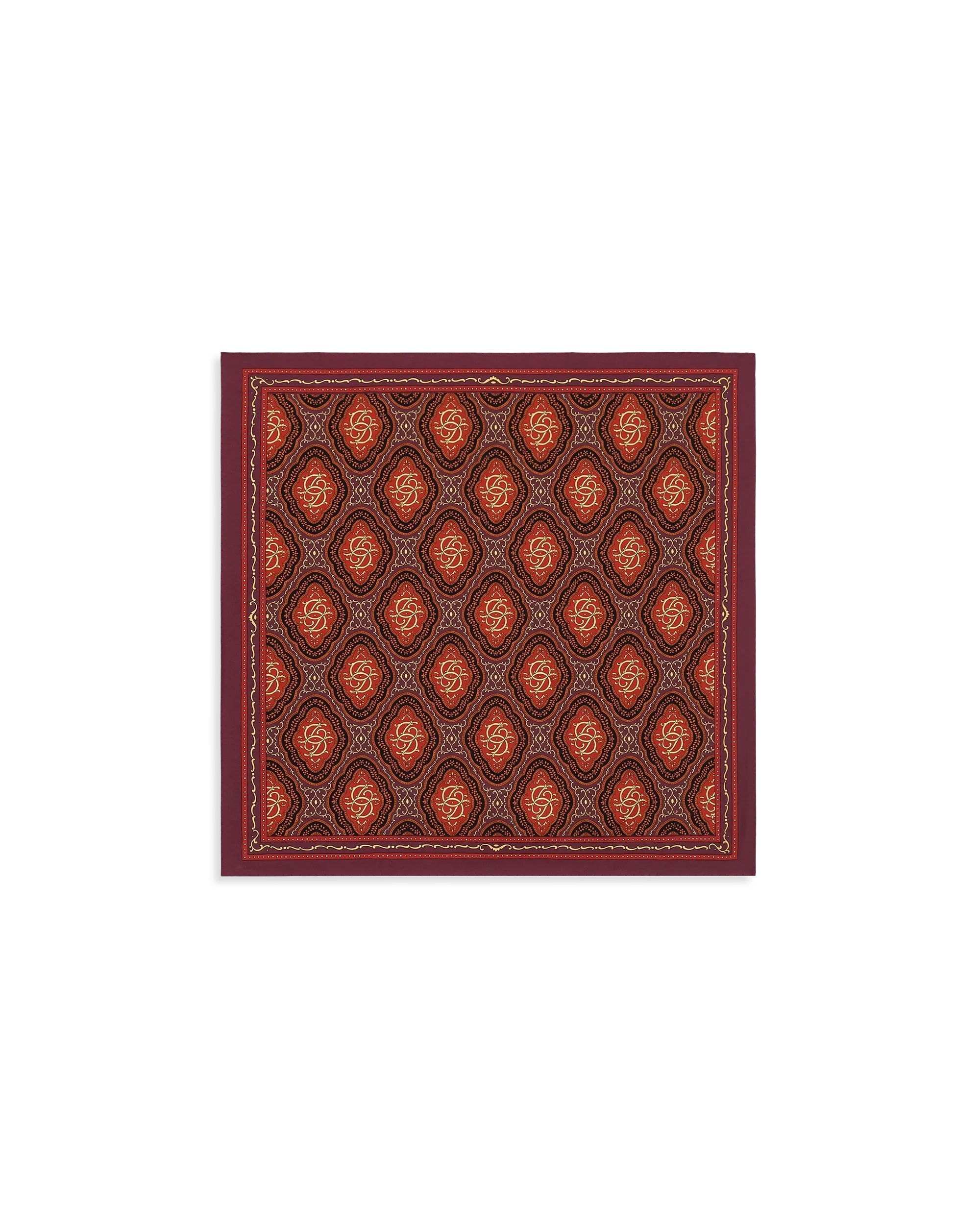 Drôle De Monsieur Le Foulard Soie Médaillon Seidentuch Burgund 60x60