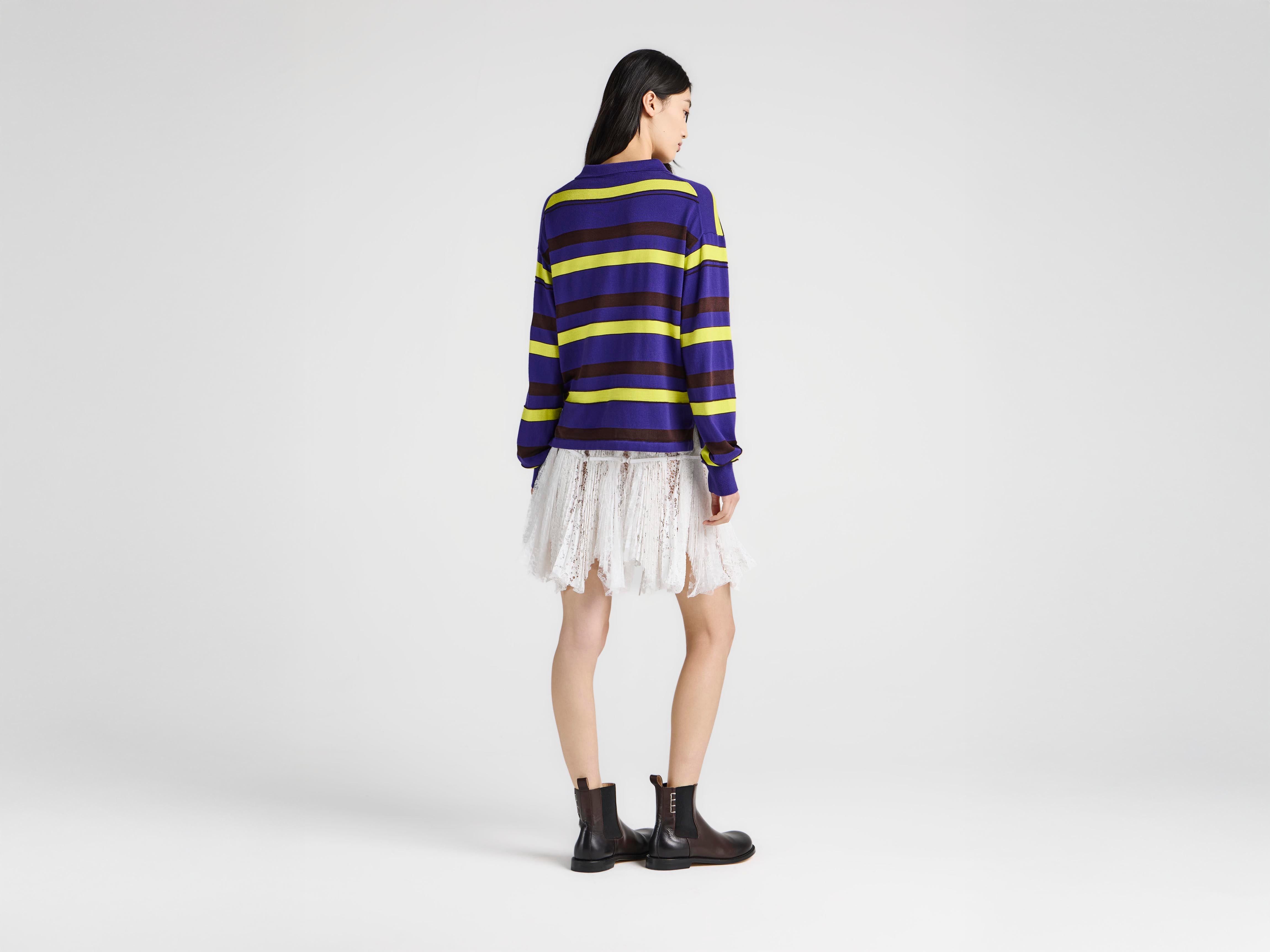 J.W.Anderson Knitwear Rugby Polo Top ultraviolet gestreift