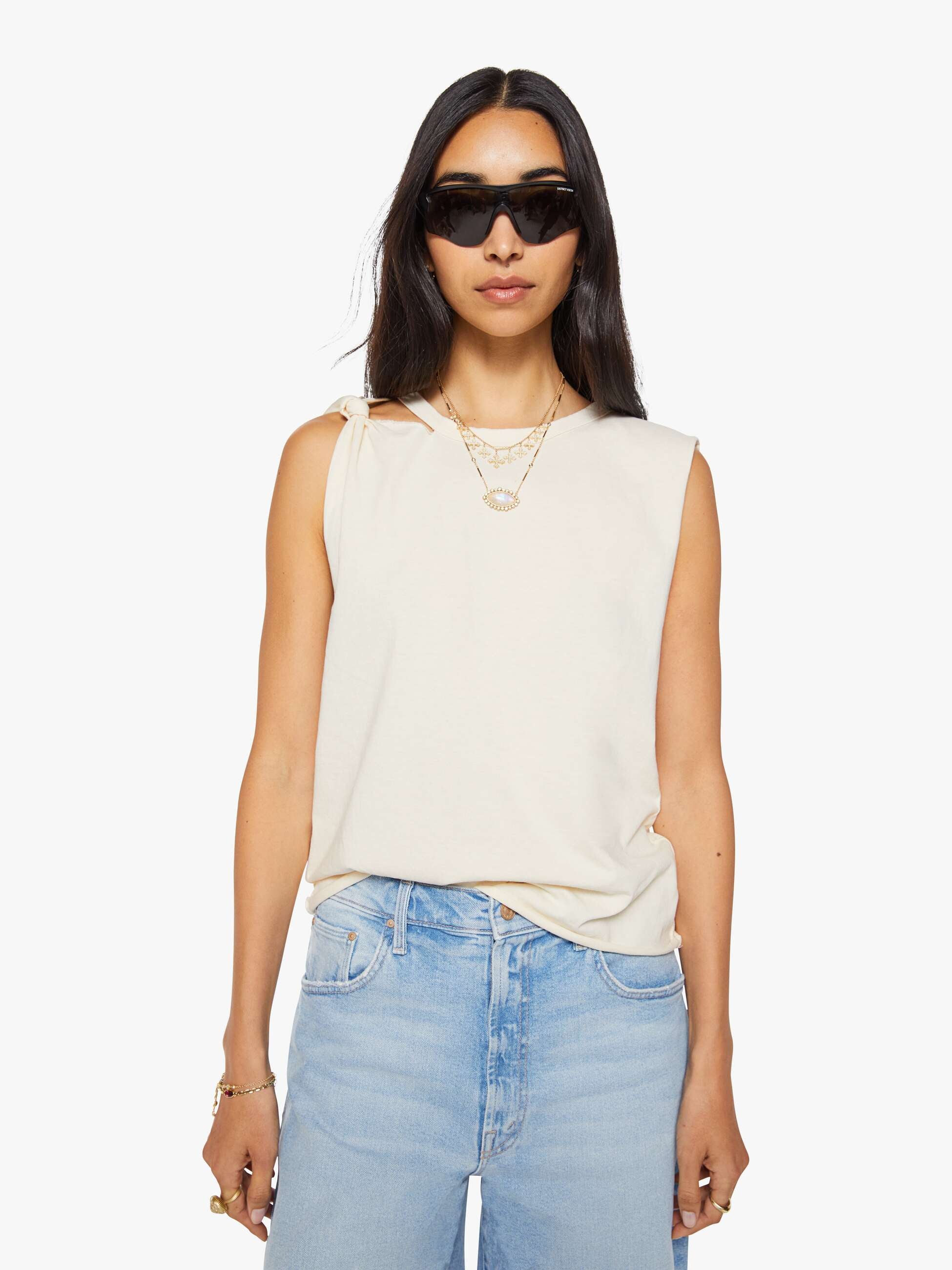 Mother Knotted Strong And Silent Top Antique White